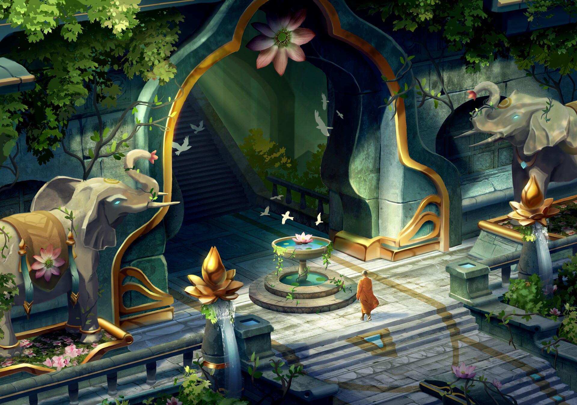 Artstation Southeast Asian Water Temple Project Noel Peang