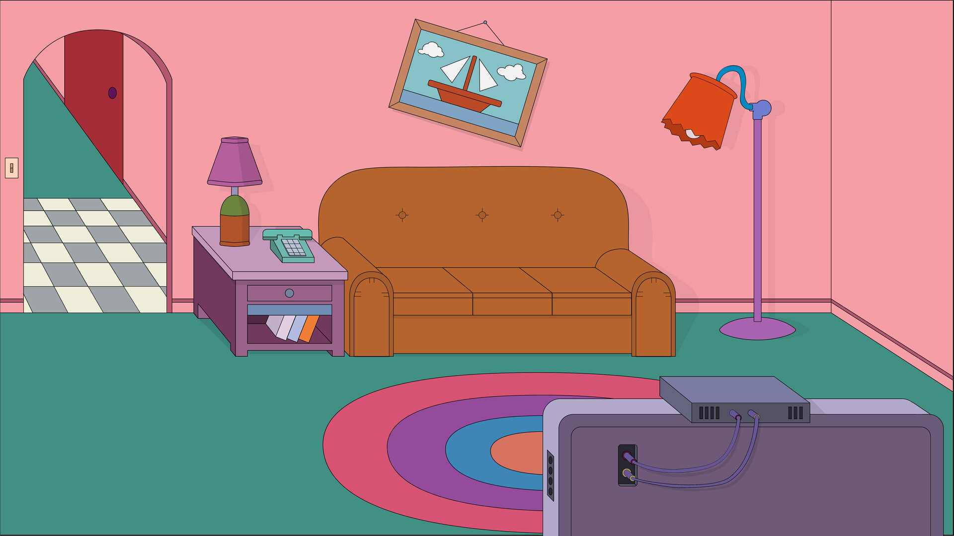 the simpsons living room background
