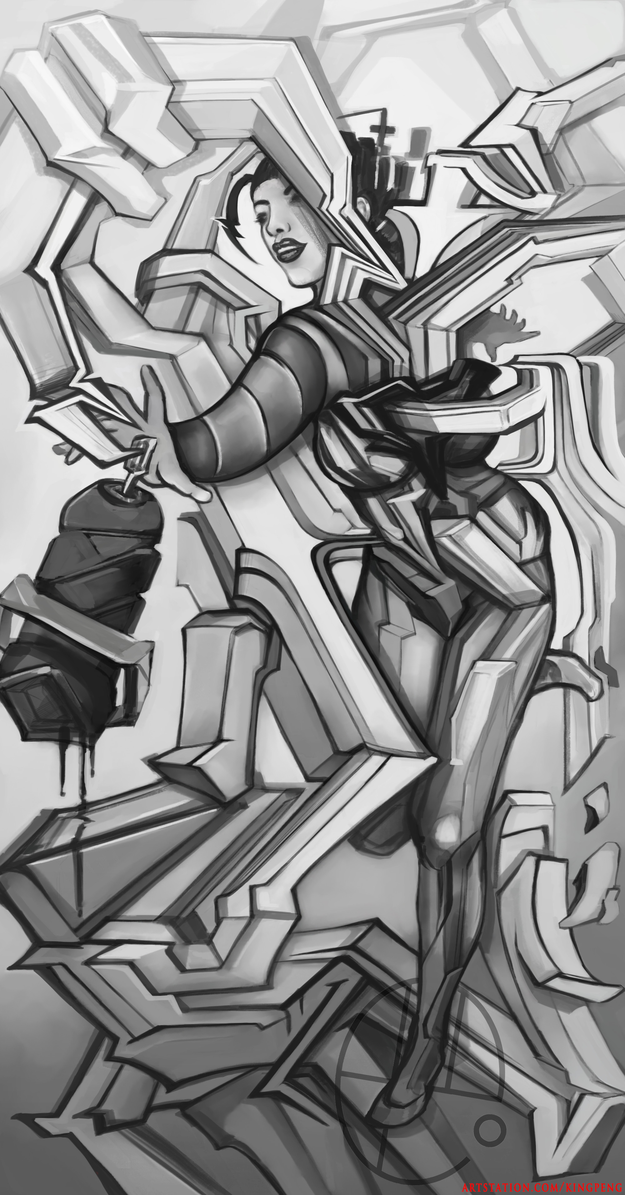 Artstation 3d Graffiti Girl Peter X Lucier