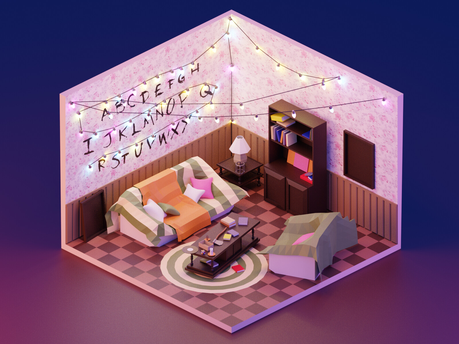 Artstation Stranger Things Byers House Low Poly Marn Ammar