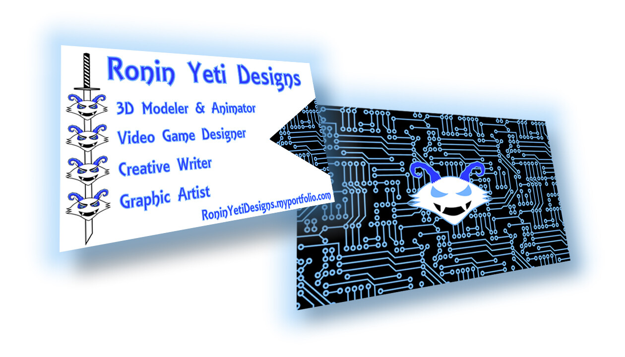 A presentational view of both sides of the business card