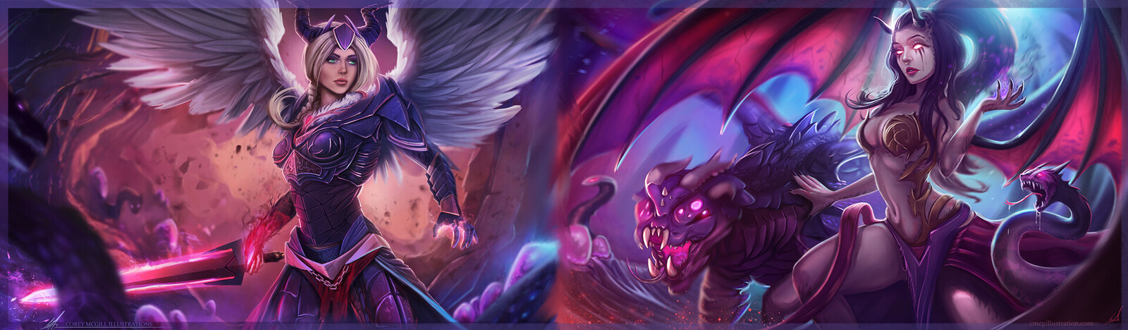 Dragonslayer Kayle and Dragon Sorceress Morgana