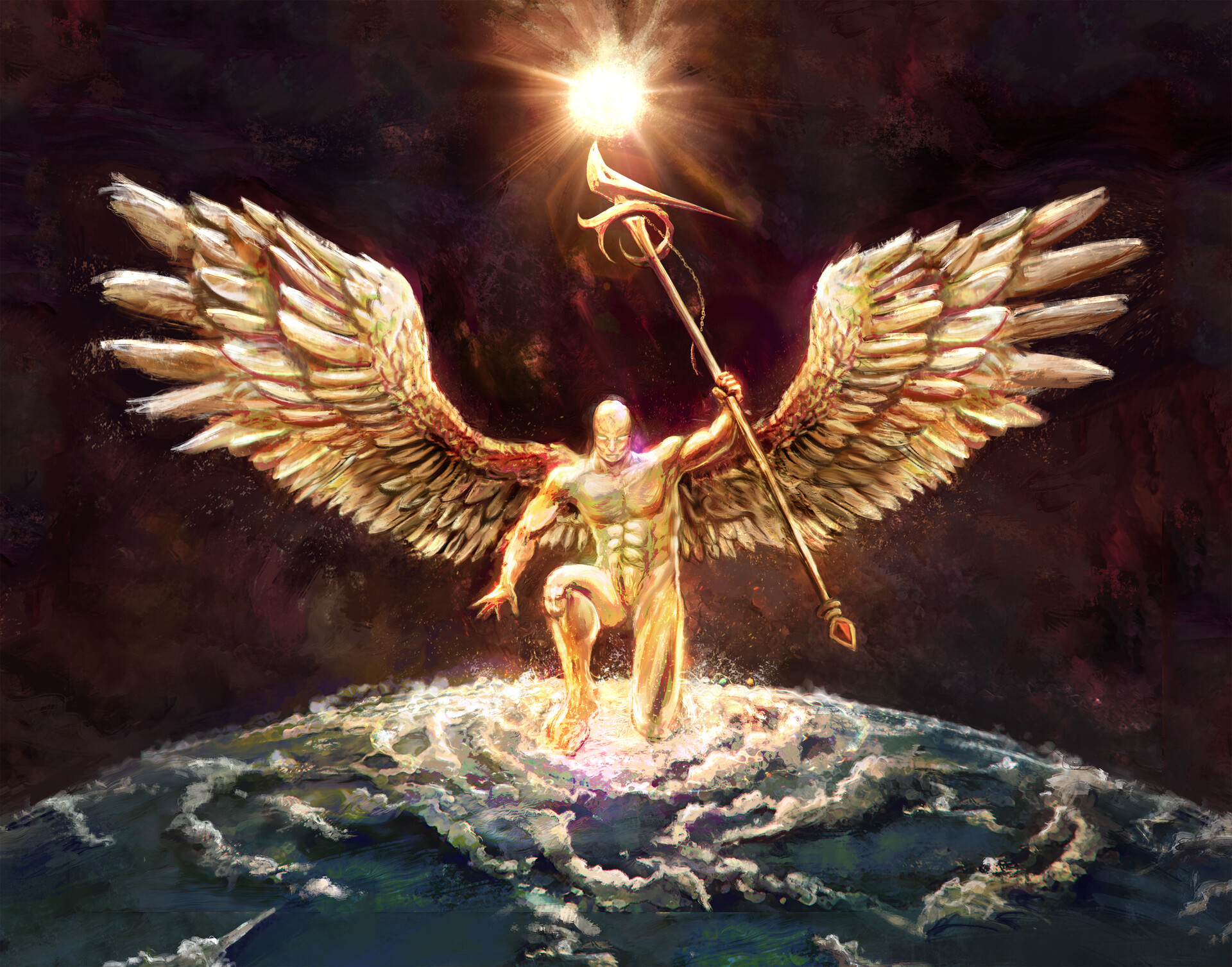 Artstation Angel Painting Carlos Balarezo