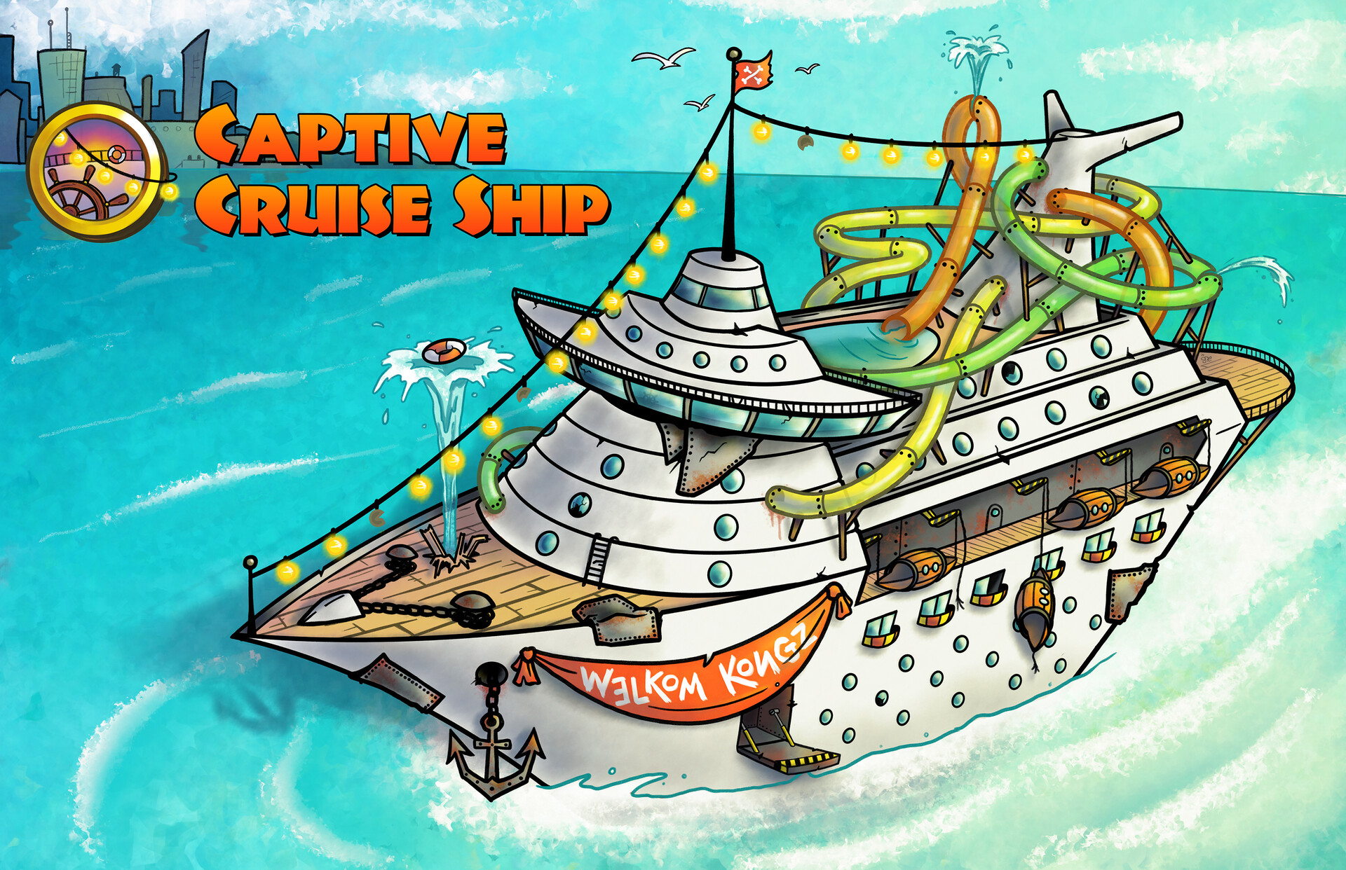 Artstation Donkey Kong City Captive Cruise Ship Michael Ryan