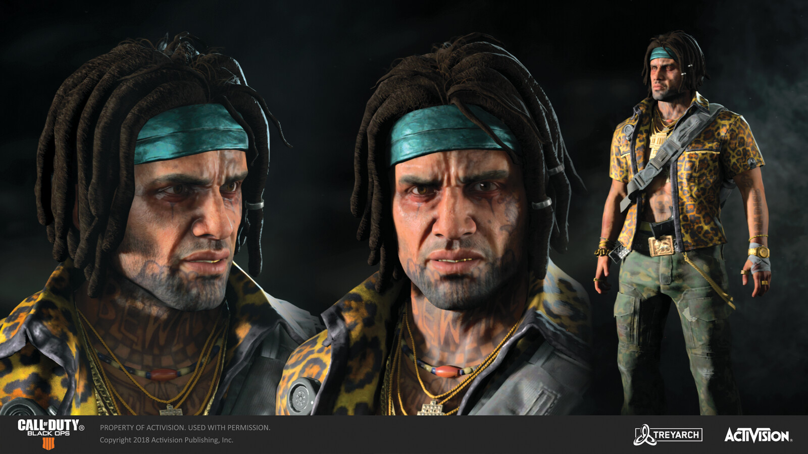 Responsible for texturing Crash's face/body tattoos for the 'Snitch' skin released for the Grand Heist DLC. Concept by John Liew, body modeled by our external partners, in collaboration with the talented artists at Treyarch. Head model by Loudvik Akopyan.