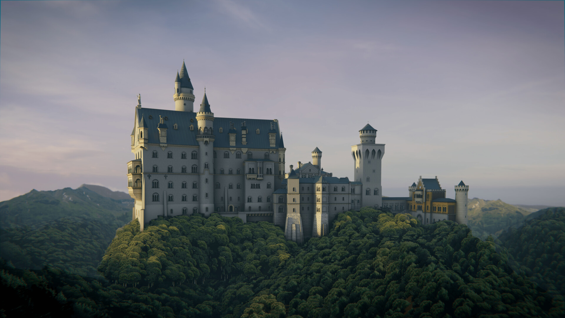 Artstation Neuschwanstein Castle 3d Environment Juan