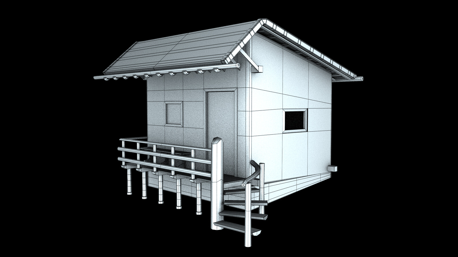 Wireframe of hut model