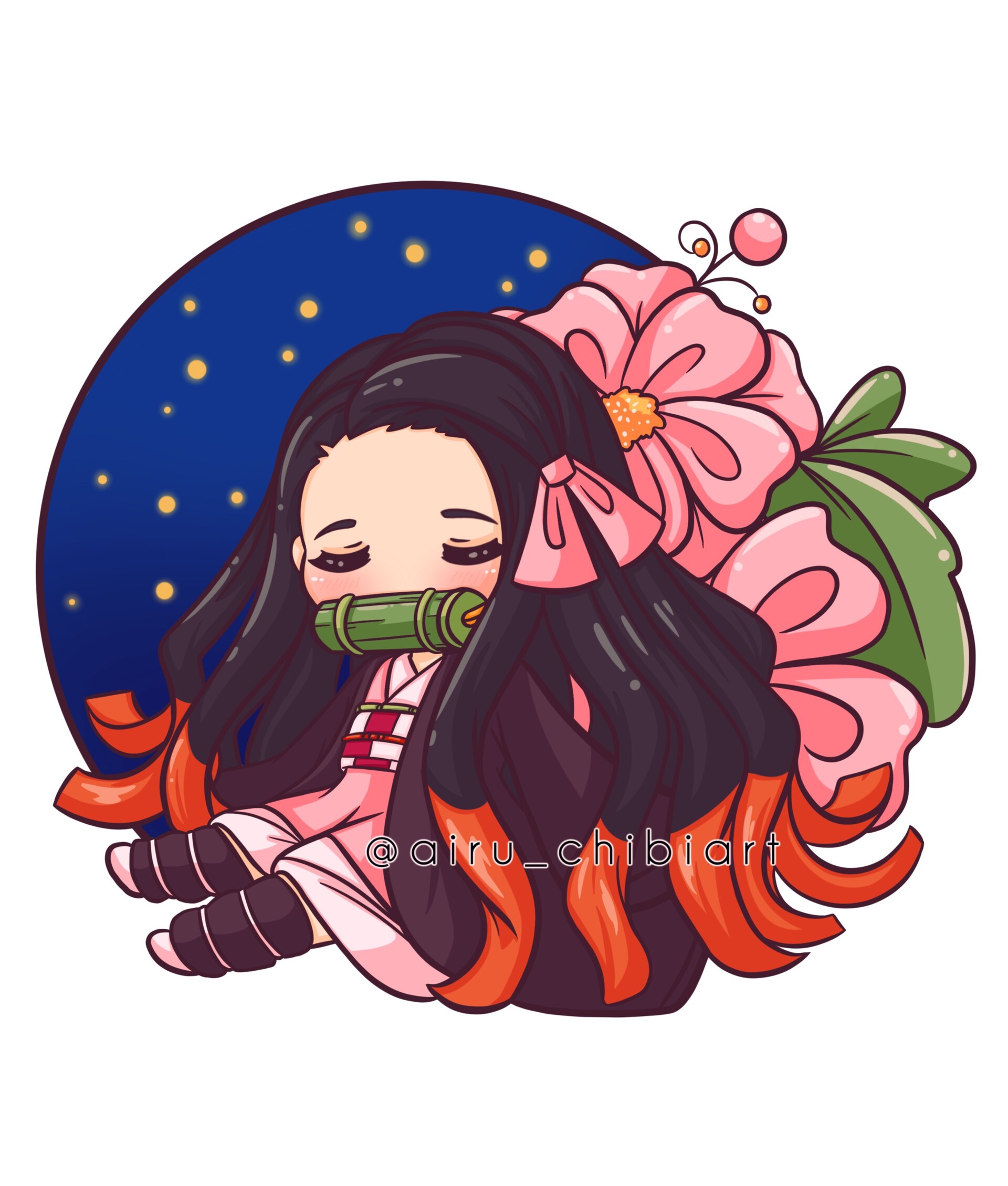 Artstation Sleepy Nezuko Alicia Wu Liang