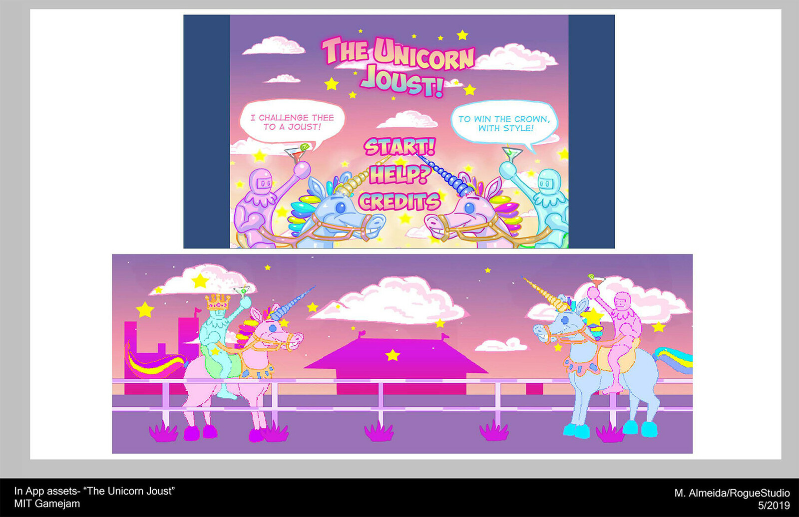 The Unicorn Joust - iOS/Android App - art assets produced for MIT Gamejam