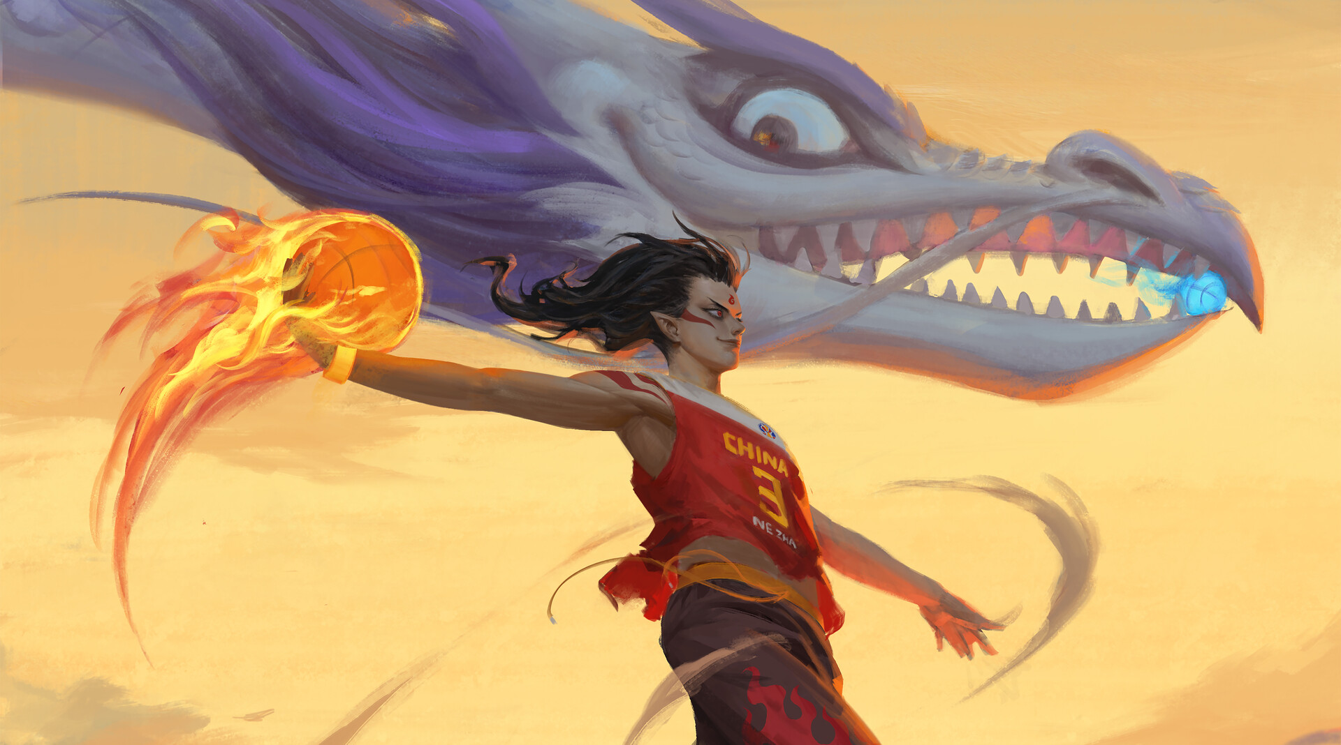 Wu Ge 哪吒打篮球nezha And Aobing Plays Basketball