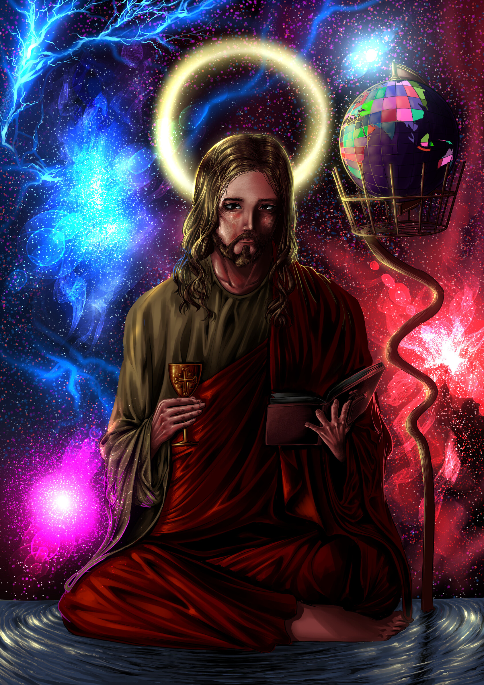 ArtStation Jesus in galaxy