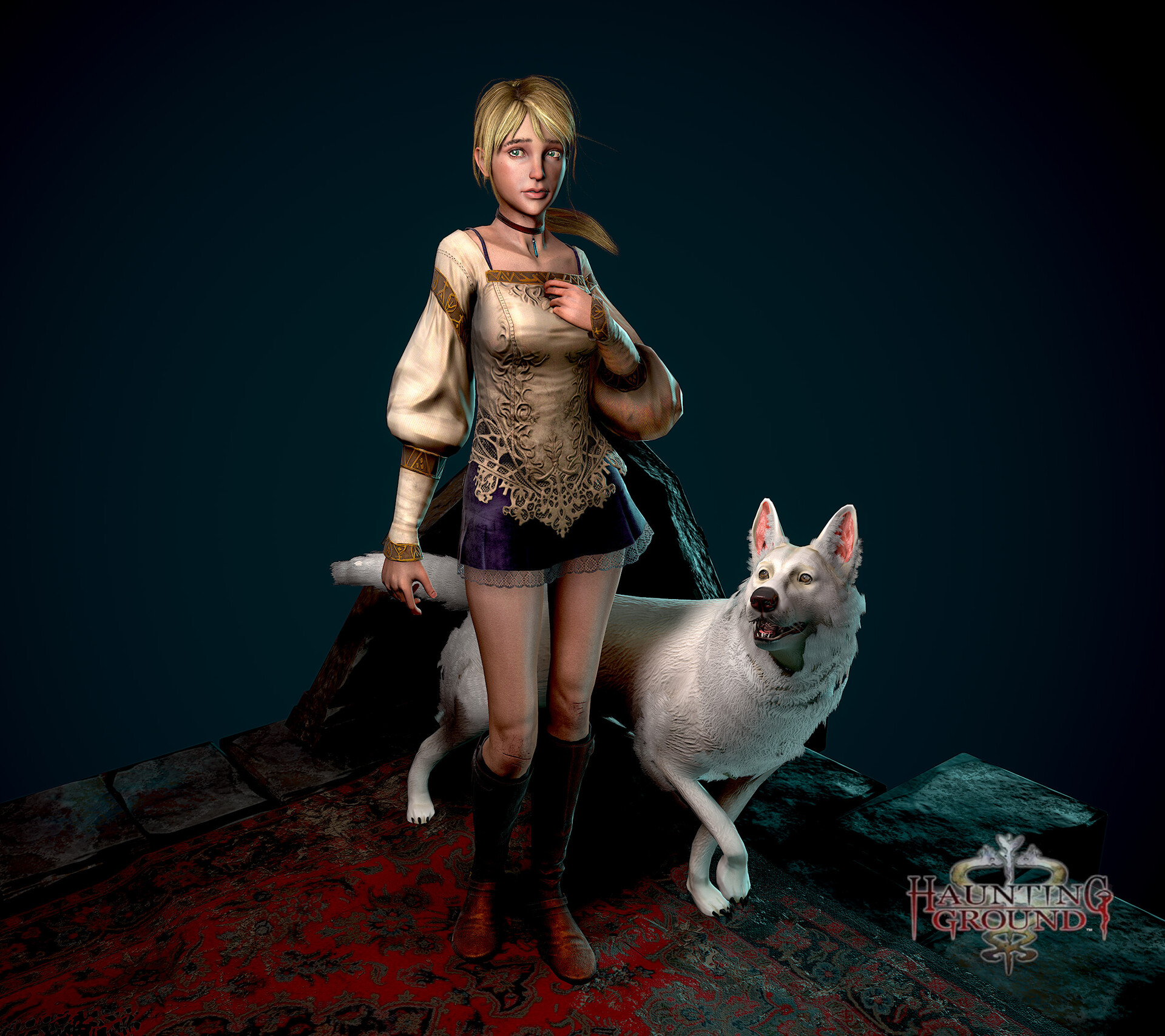 Fiona Belli and Hewie from the haunting Grounds (2005) from Capcom. 