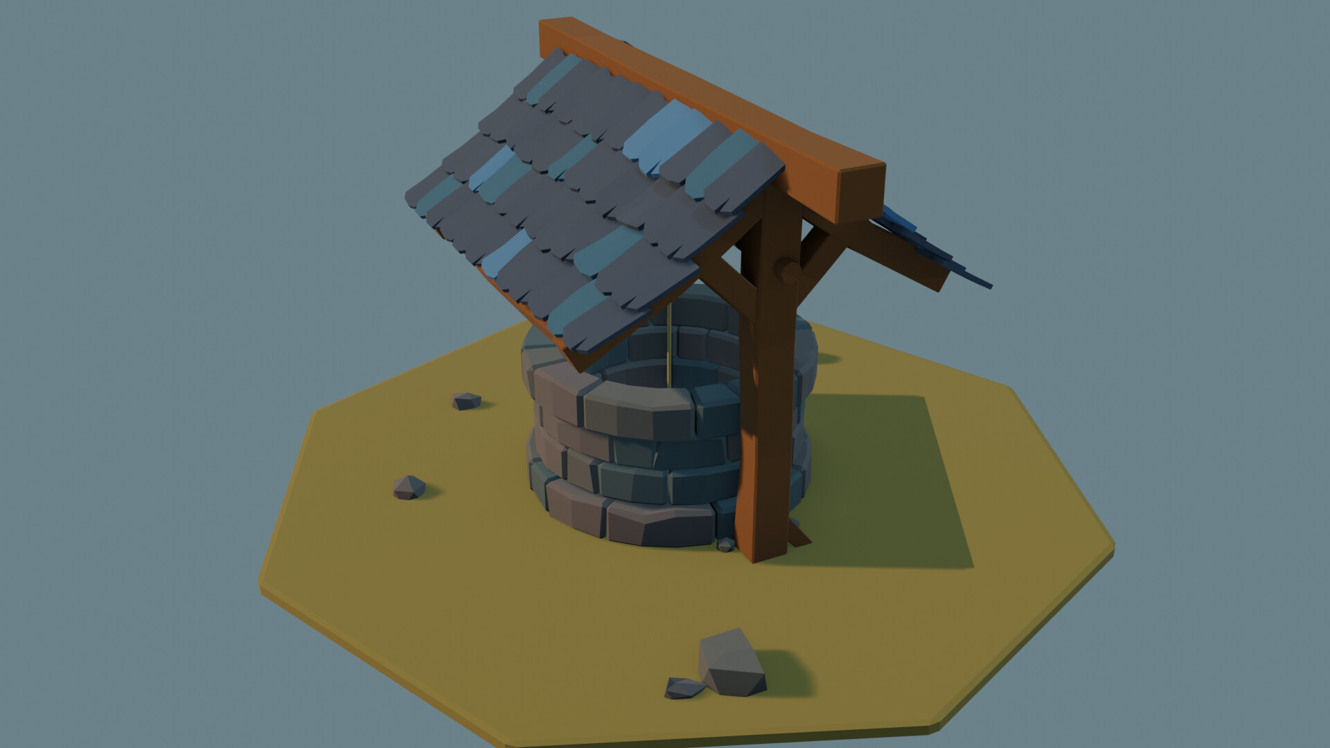 Artstation Low Poly Well Bcit 3d Modeling Art And Animation Portfolio Piece Evan Barnett