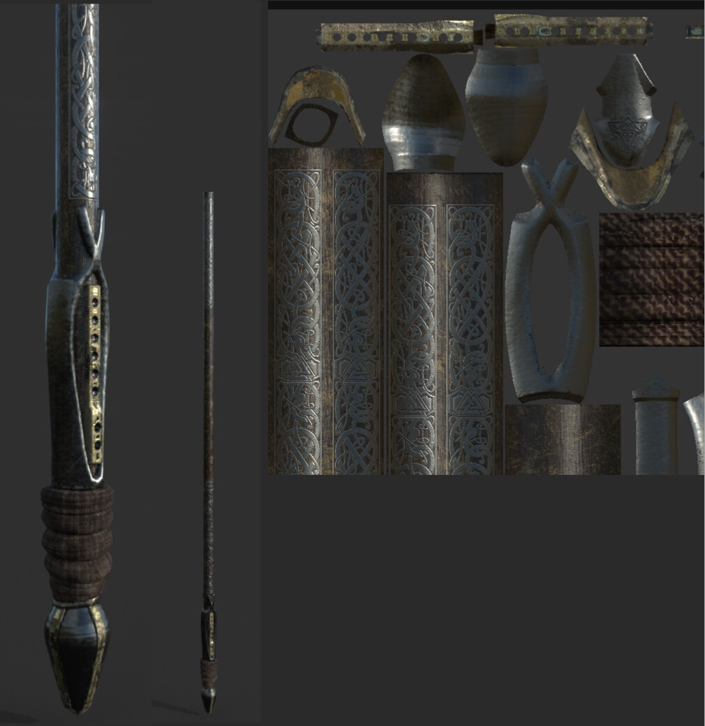 Mamaji's Trident - Pole - I didn't spent much time on the lower end of the trident since it will never be visible on frame.