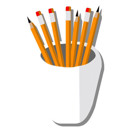 A static version of the pencil holder icon