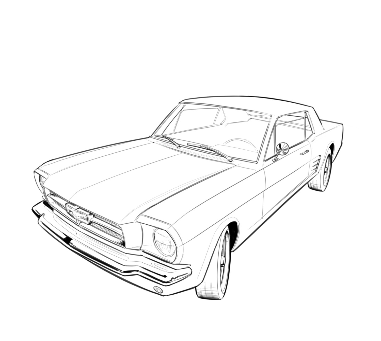 How To Draw A Mustang - Bilscreen