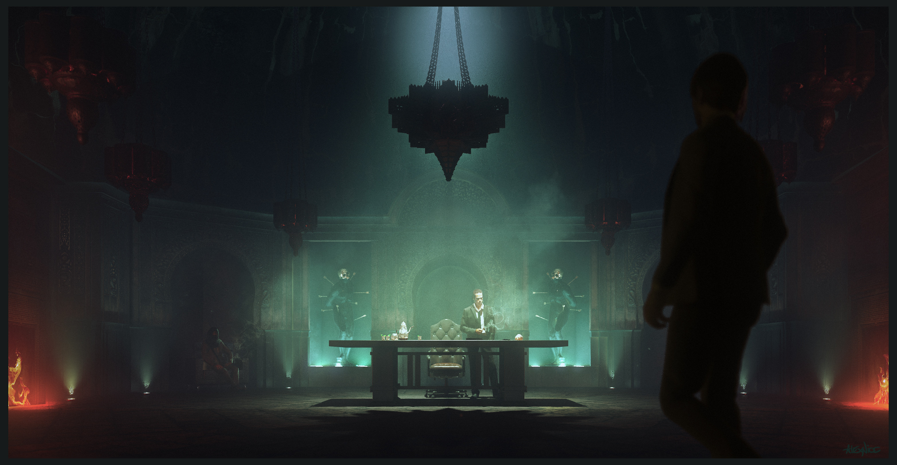 Morocco Continental:  Barrada's Office
(Ended up being outdoors rather than under a closed dome) 