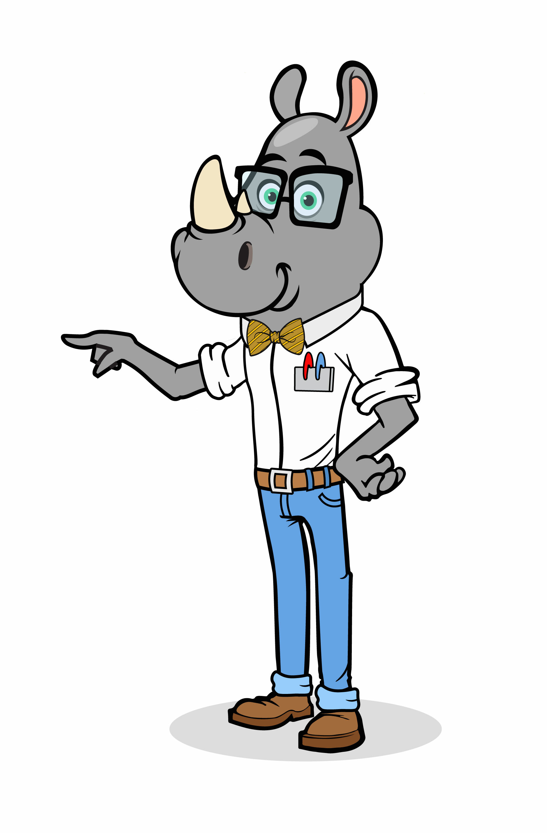 Jonathan Israel Johnson Nerdy Rhino Mascot Illustration Concept