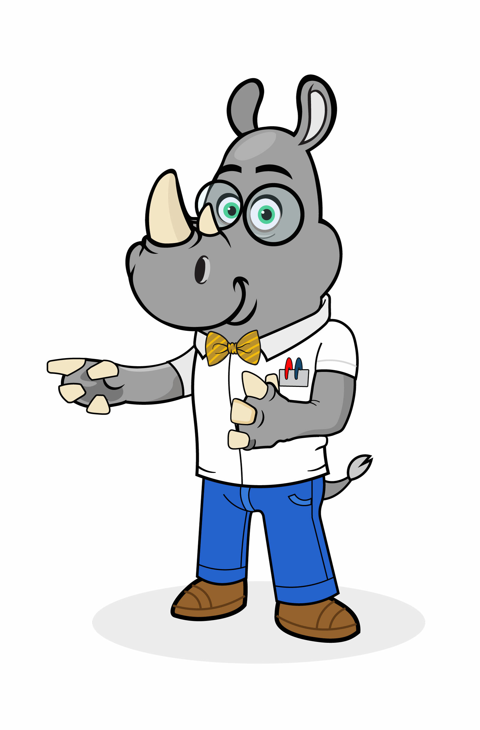 Jonathan Israel Johnson Nerdy Rhino Mascot Illustration Concept