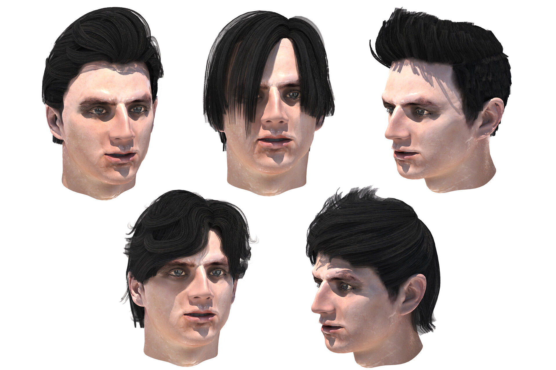 ArtStation - Set male hairstyles 5 types
