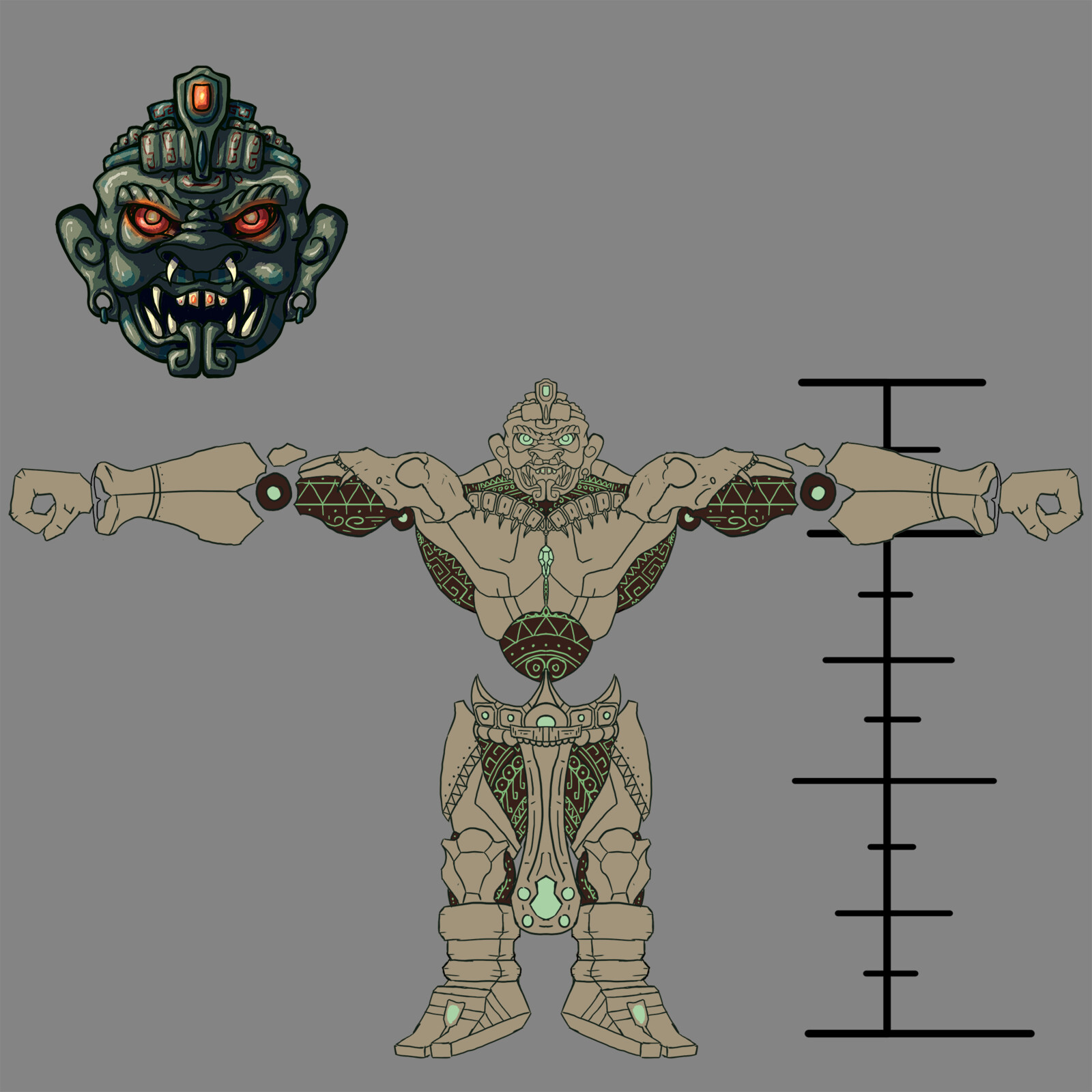 Modeling sheet (front view).