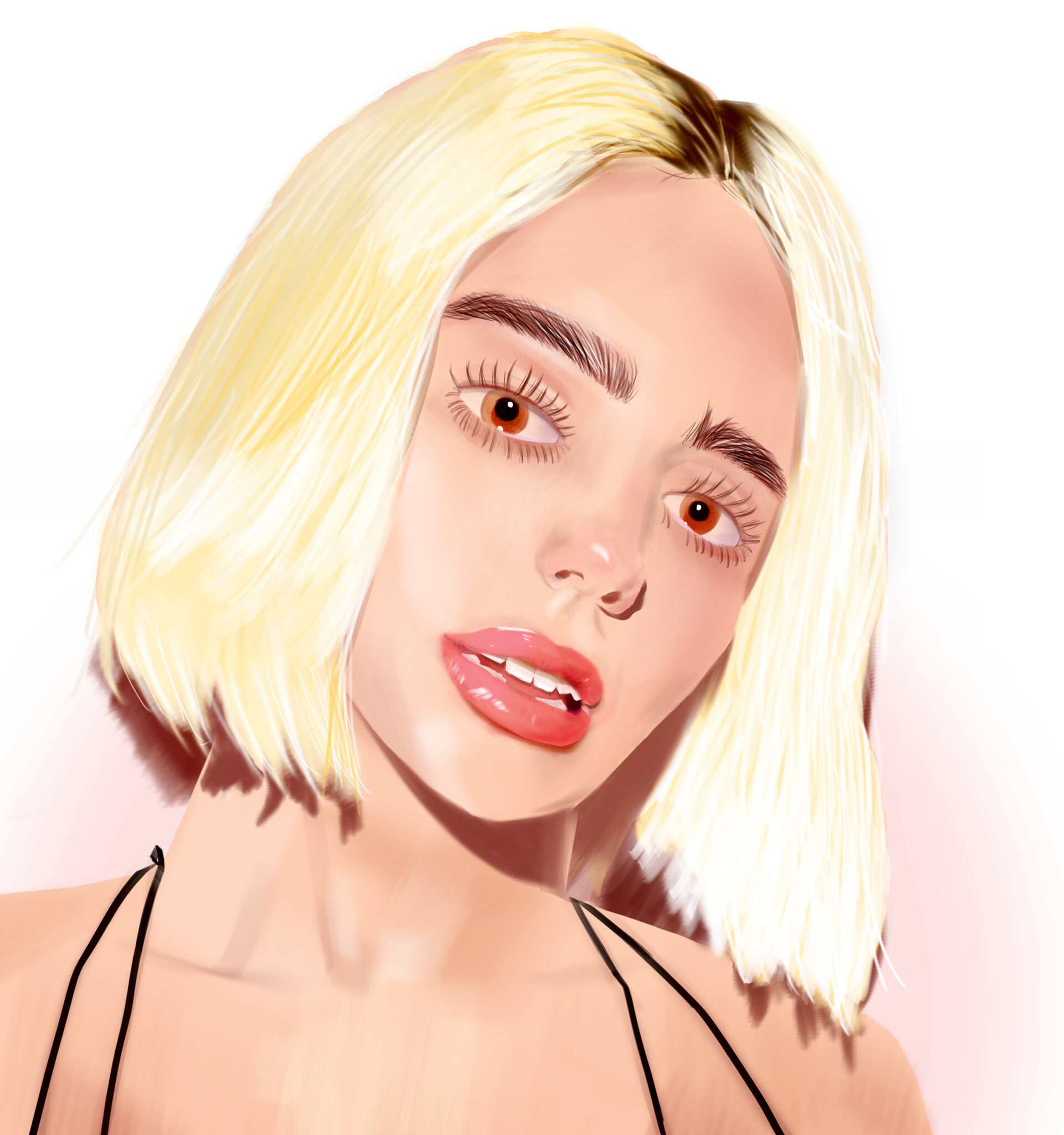 Artstation First Portrait Painting Dua Lipa Milan M