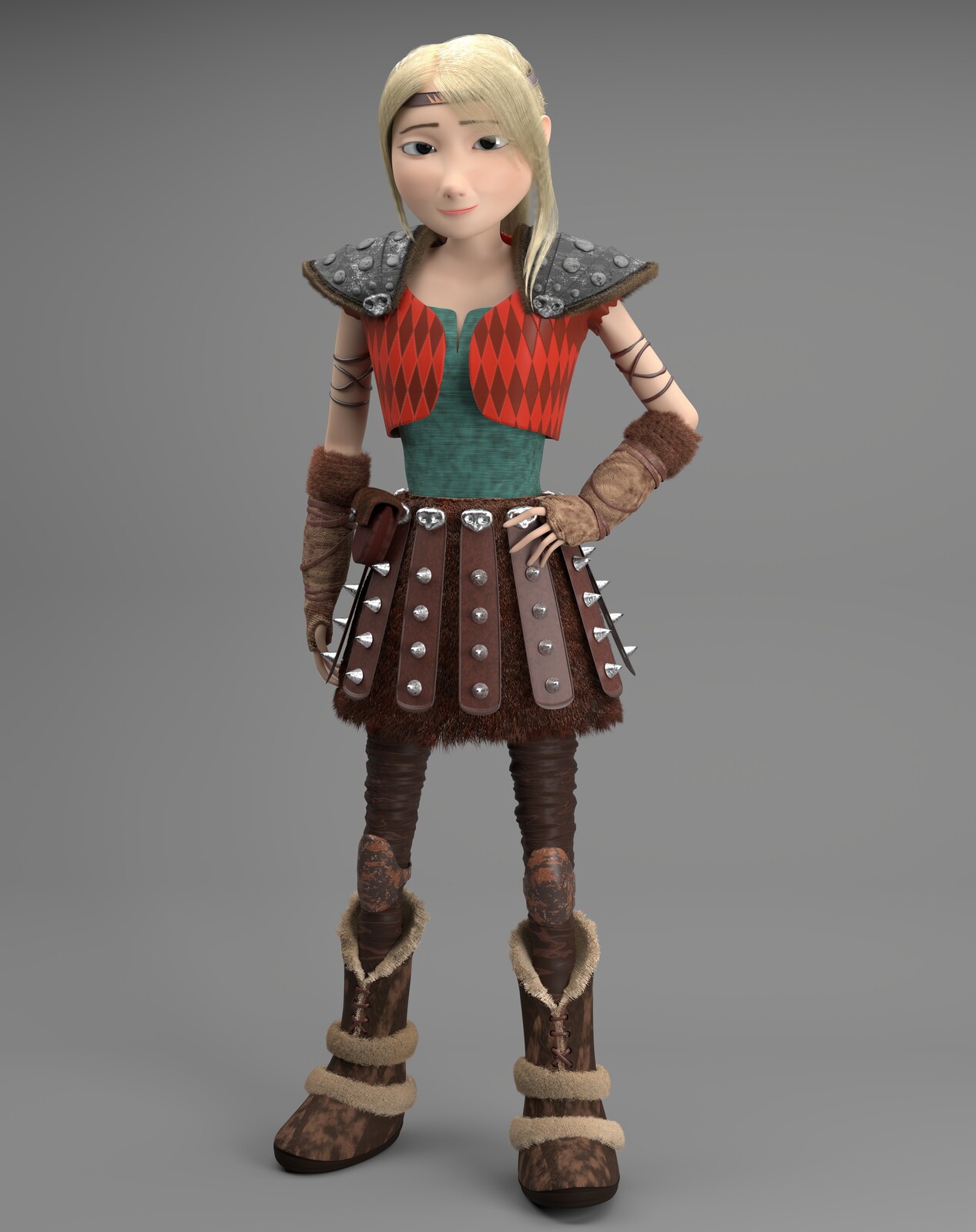 Final Render V2 ( fixed the coloring on skirt and some clipping + reworked on the boots)