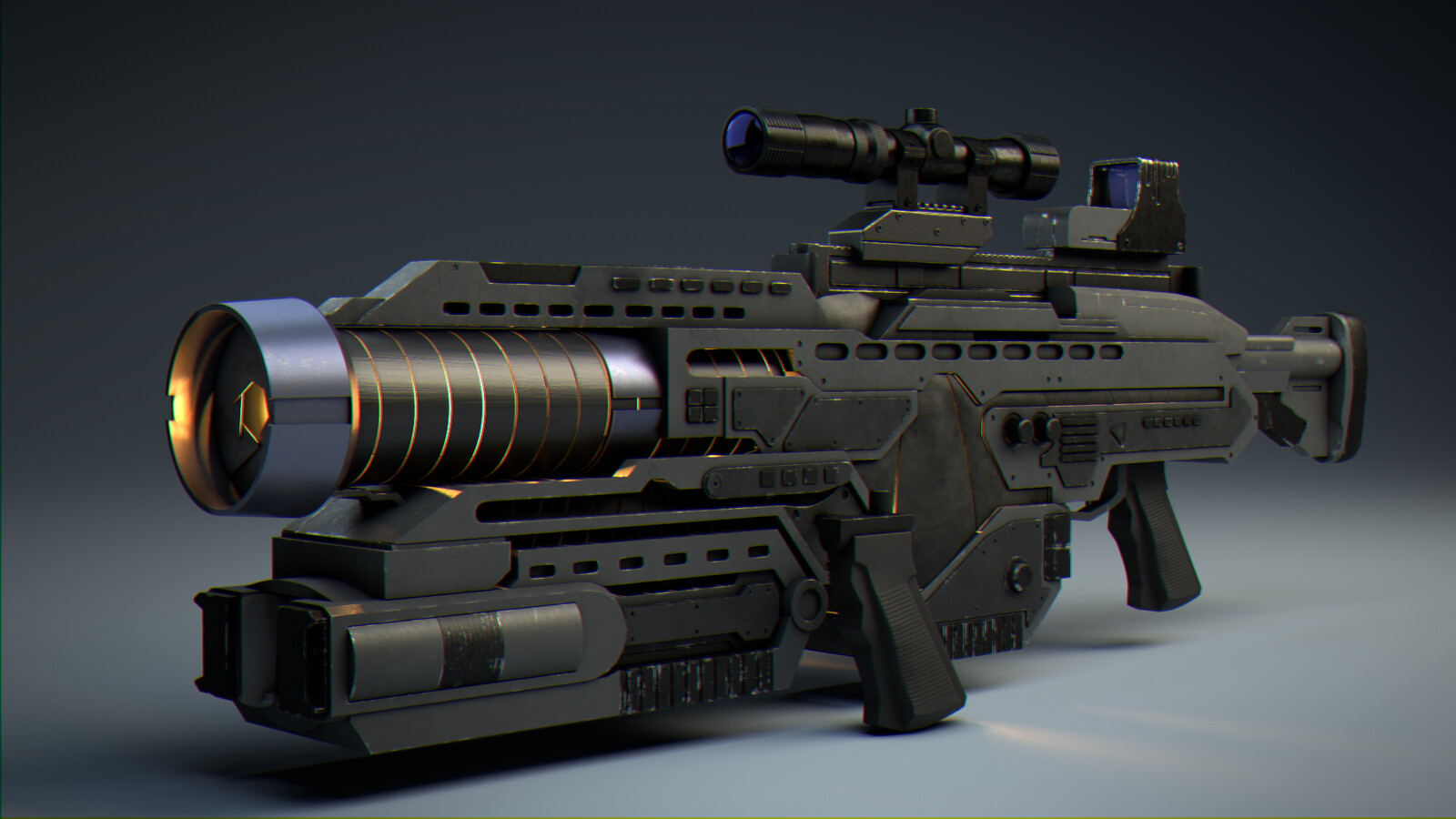 Artstation Destroyer Armor Prototype Gun Daniil Belenov