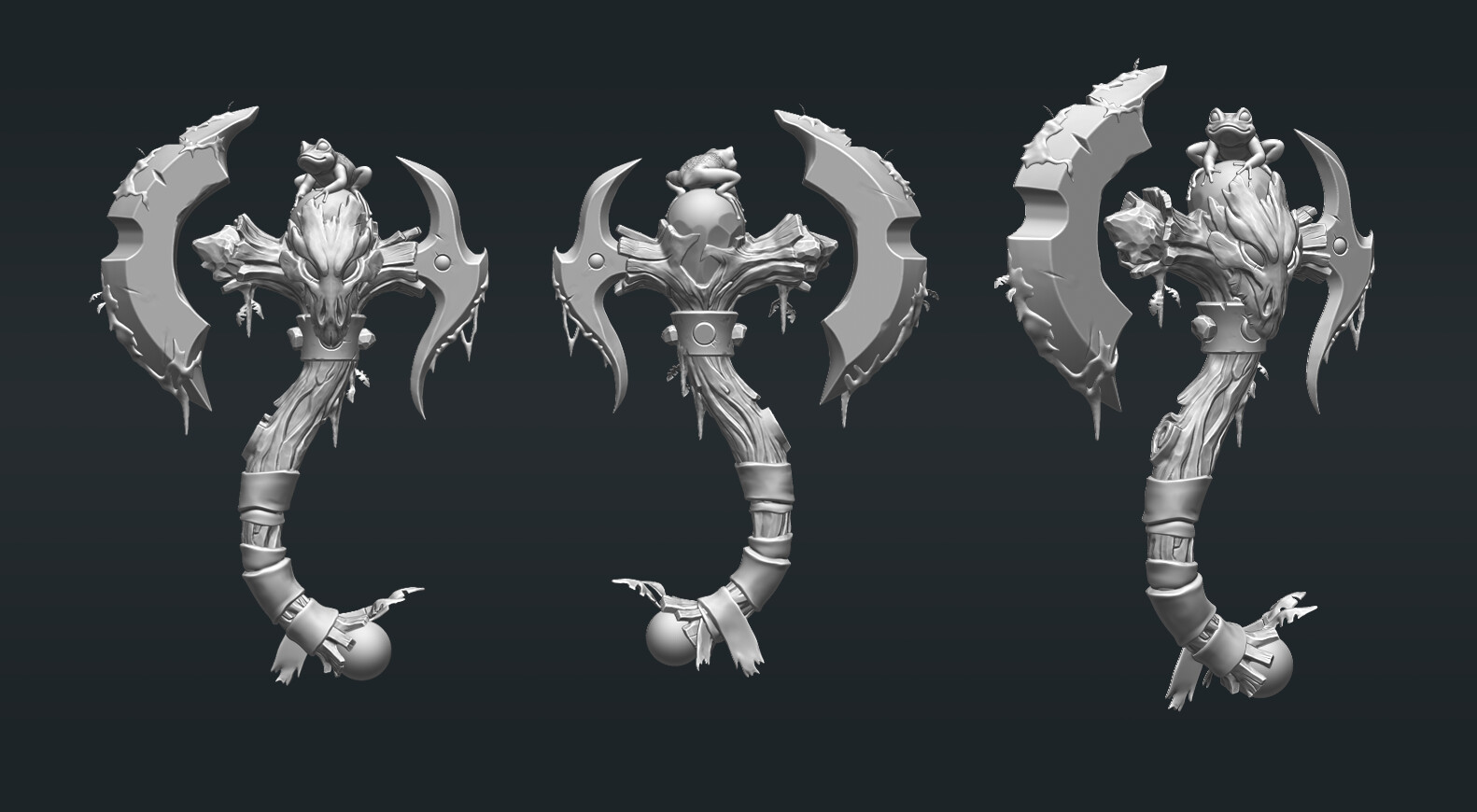 High poly sculpted in Zbrush
