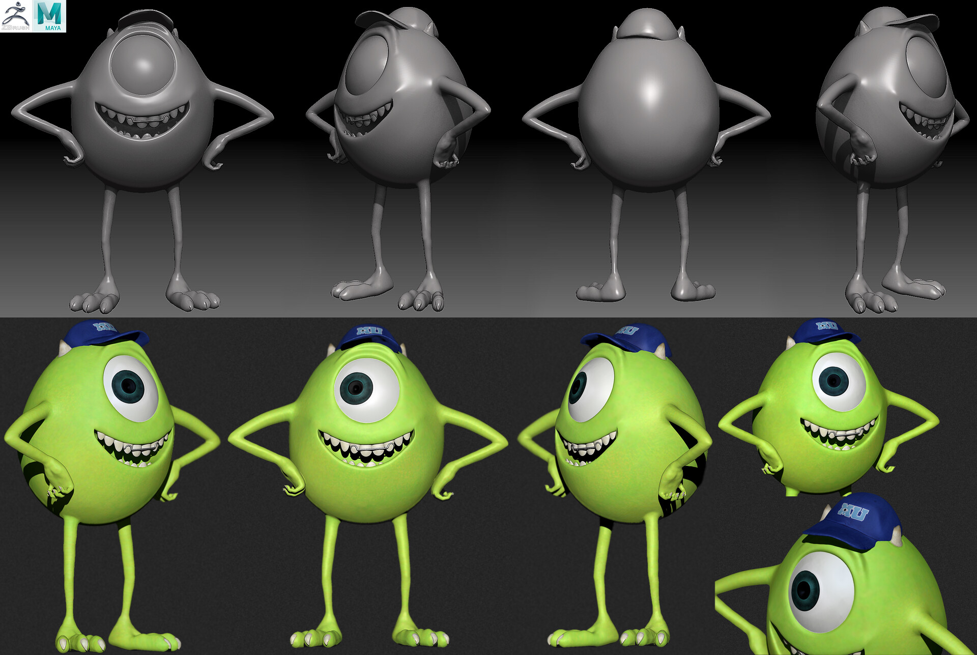 Artstation Mike Wazowski Monster Inc Vishal Kannaujia