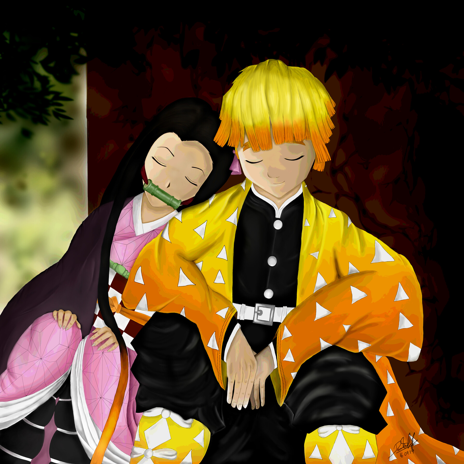 Artstation Nezuko And Zenitsu Daniela Francisco