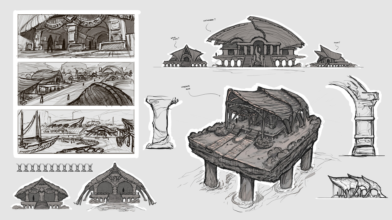 House exploration sketches