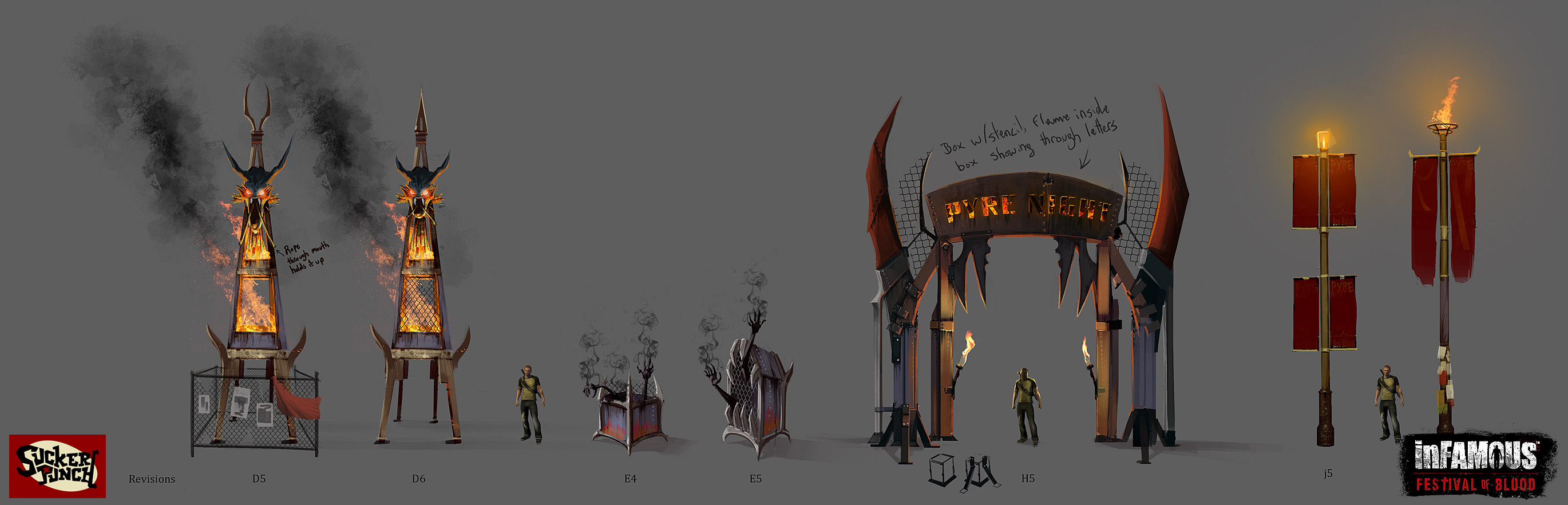 Concepts for plethora of event props placed around the city for the events in game