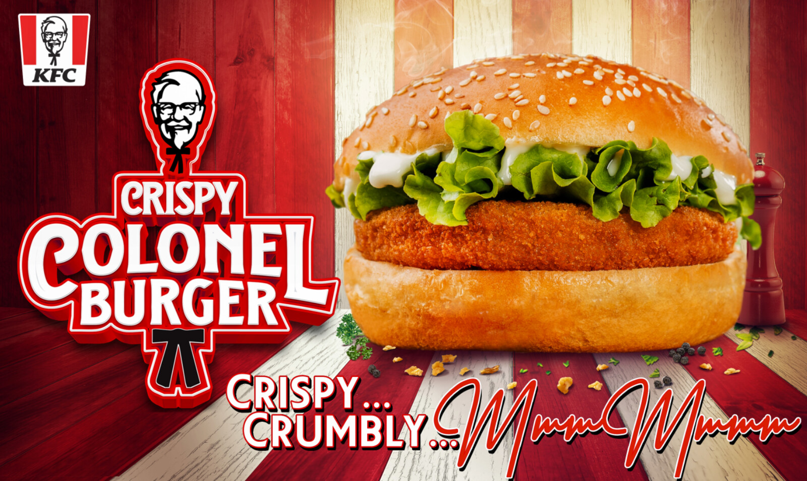 Artstation Kfc Crispy Colonel Burger Value Burger Key Visual Typography Photo Retouching Mohammad Nidal Khan