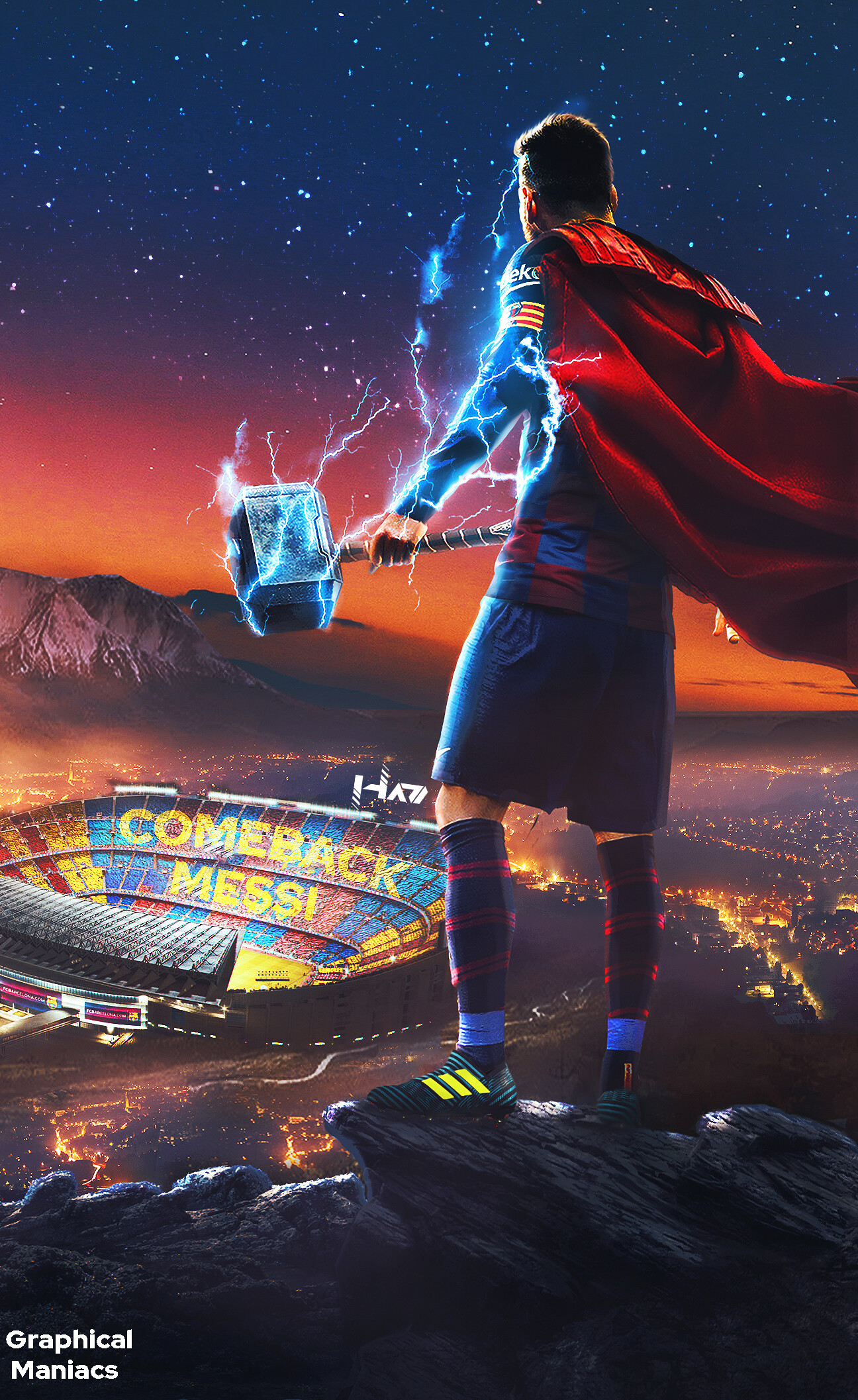 Messi in messi thor wallpaper style siêu anh hùng