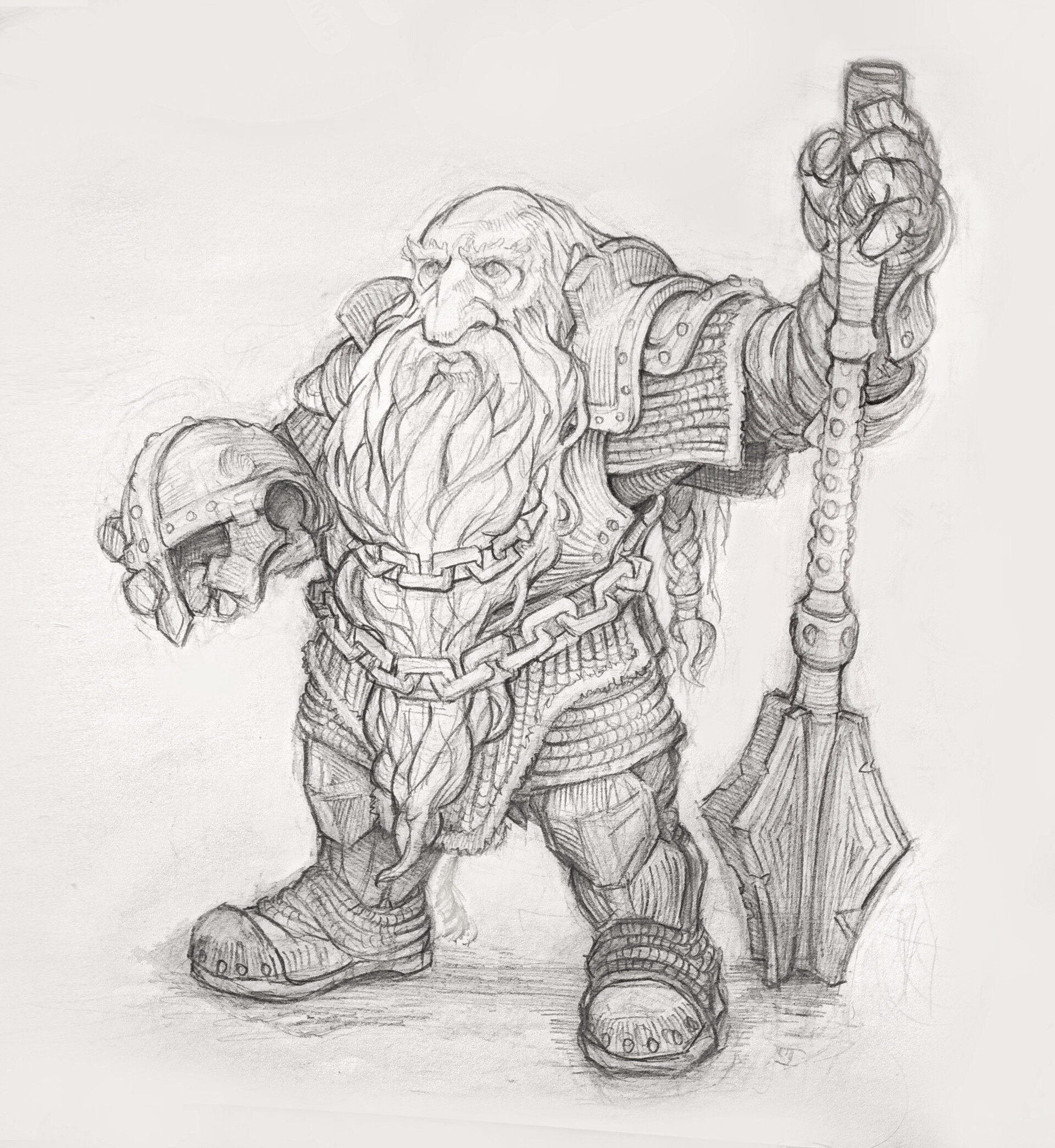 Sketches: usually pencil