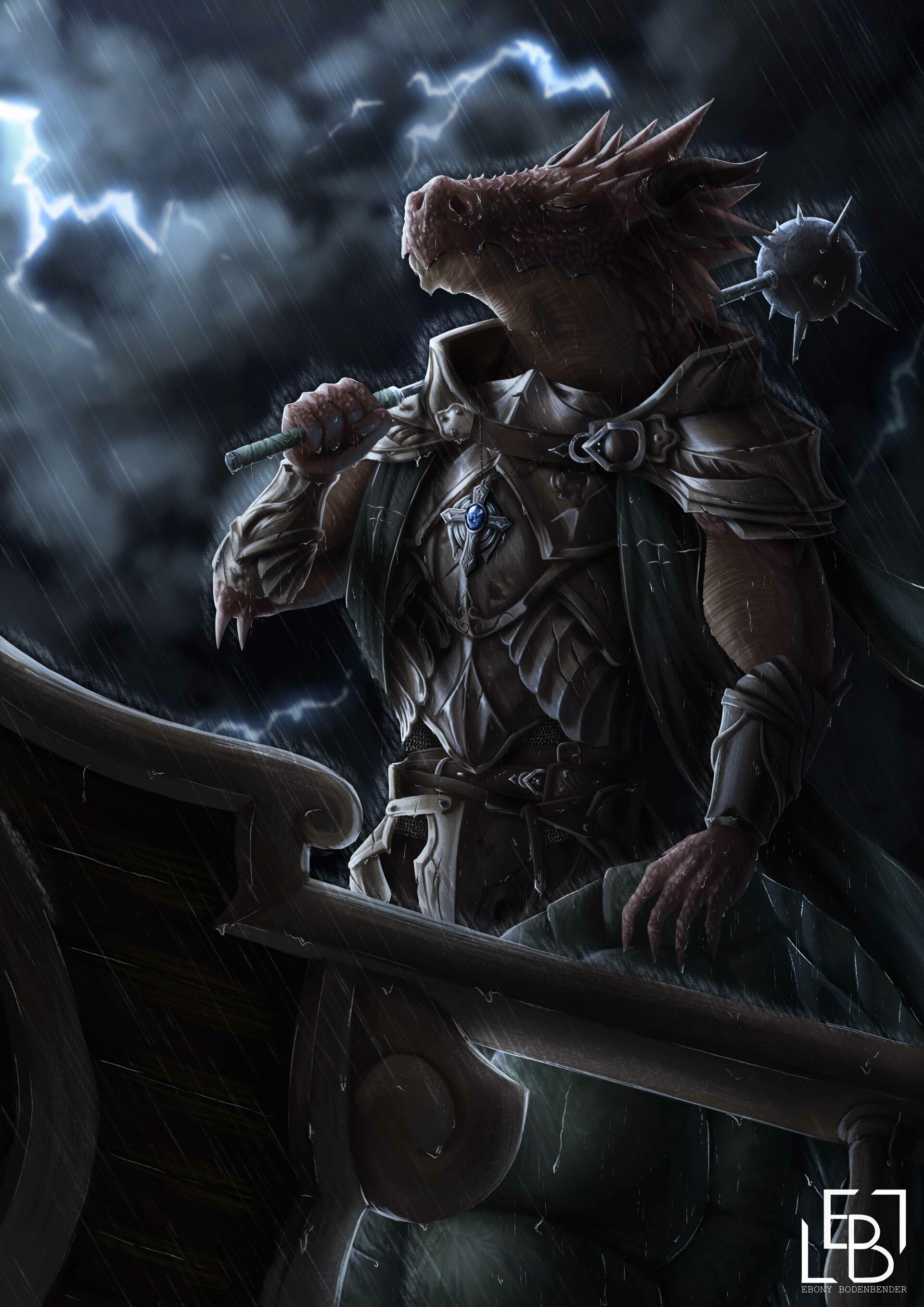 ArtStation D&D Commission Alvicarion, The Dragonborn Tempest Cleric