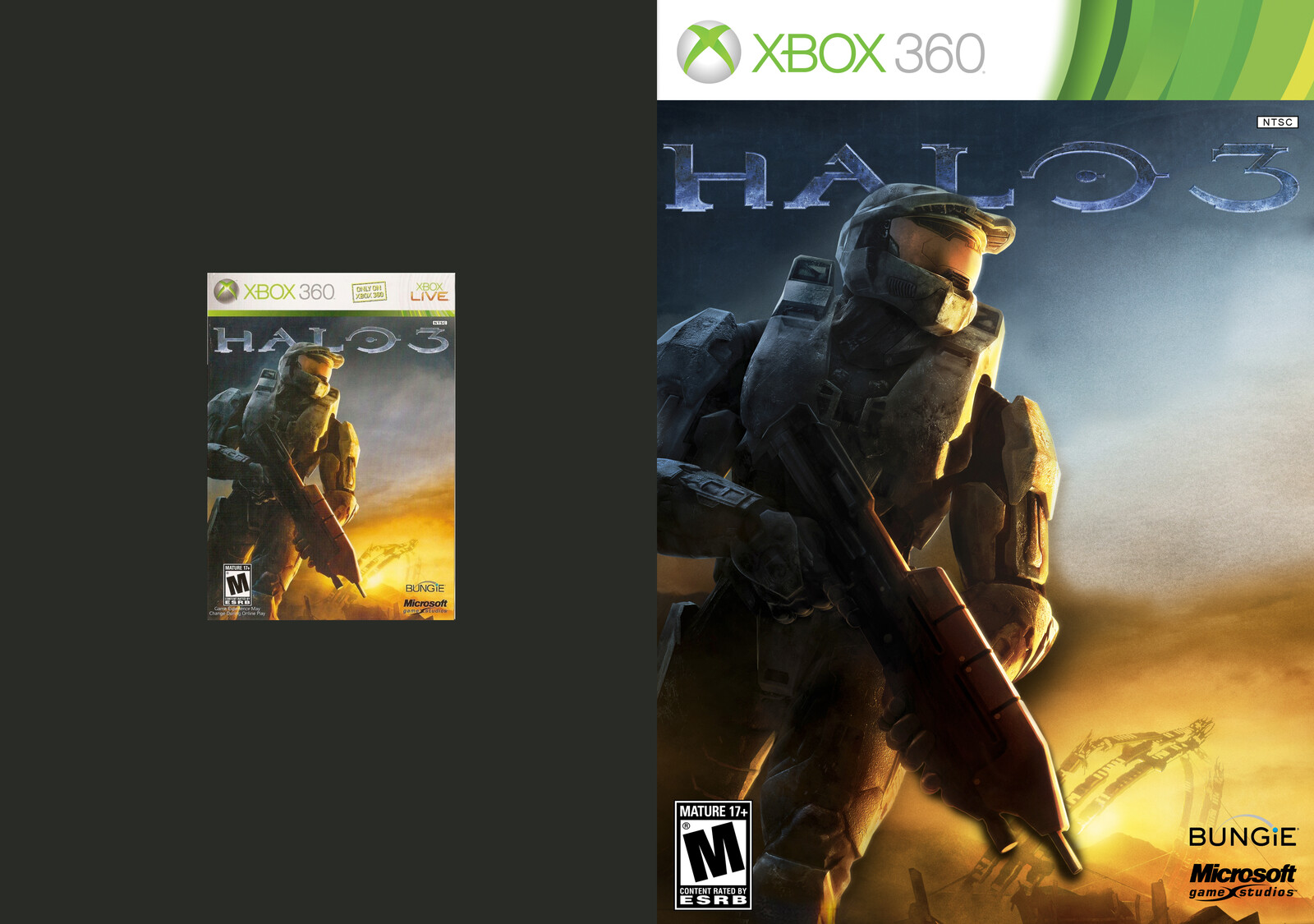 Halo 3 (original scan cover vs. upscaled)