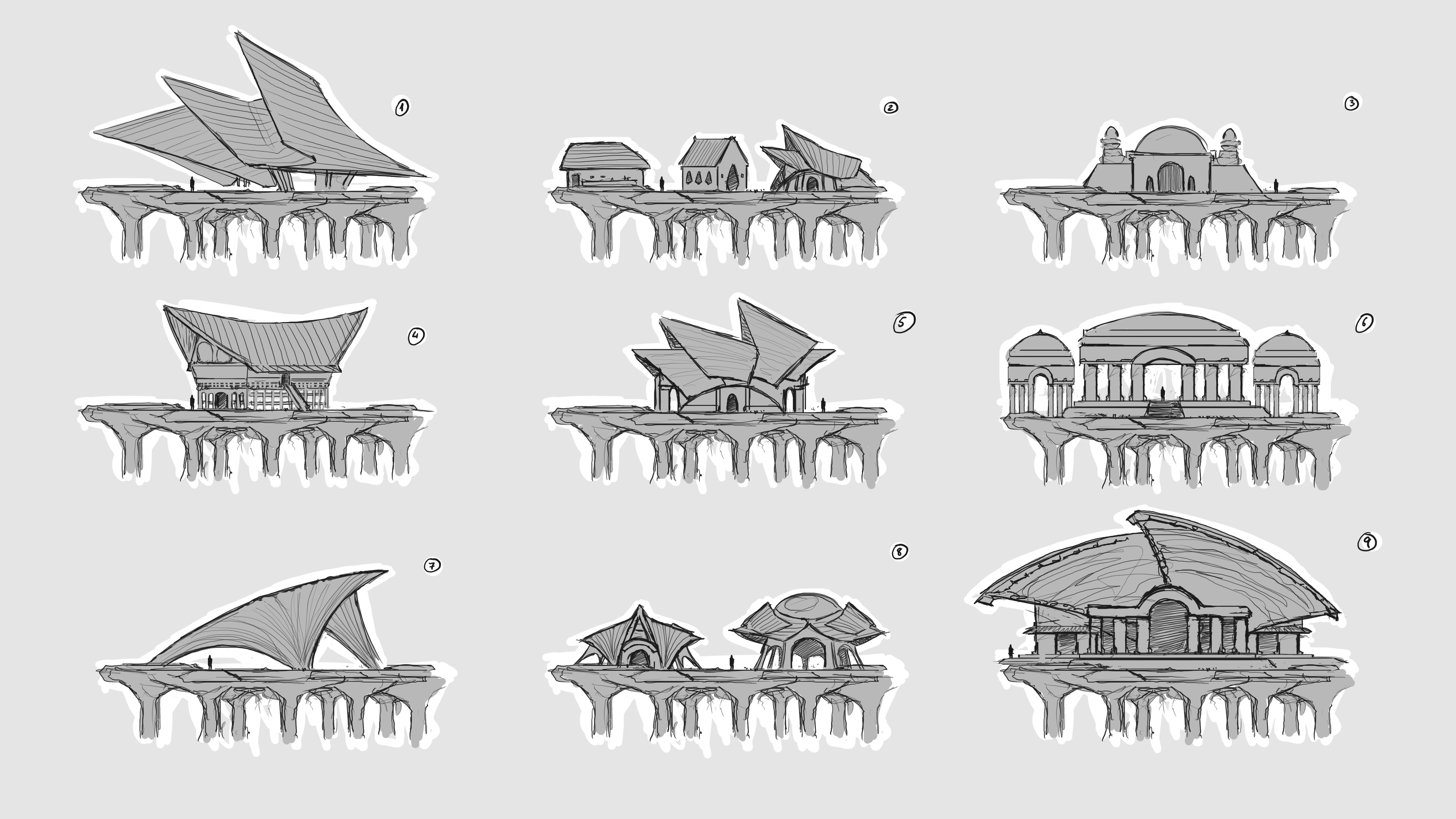 Architectural style exploration, early phase.