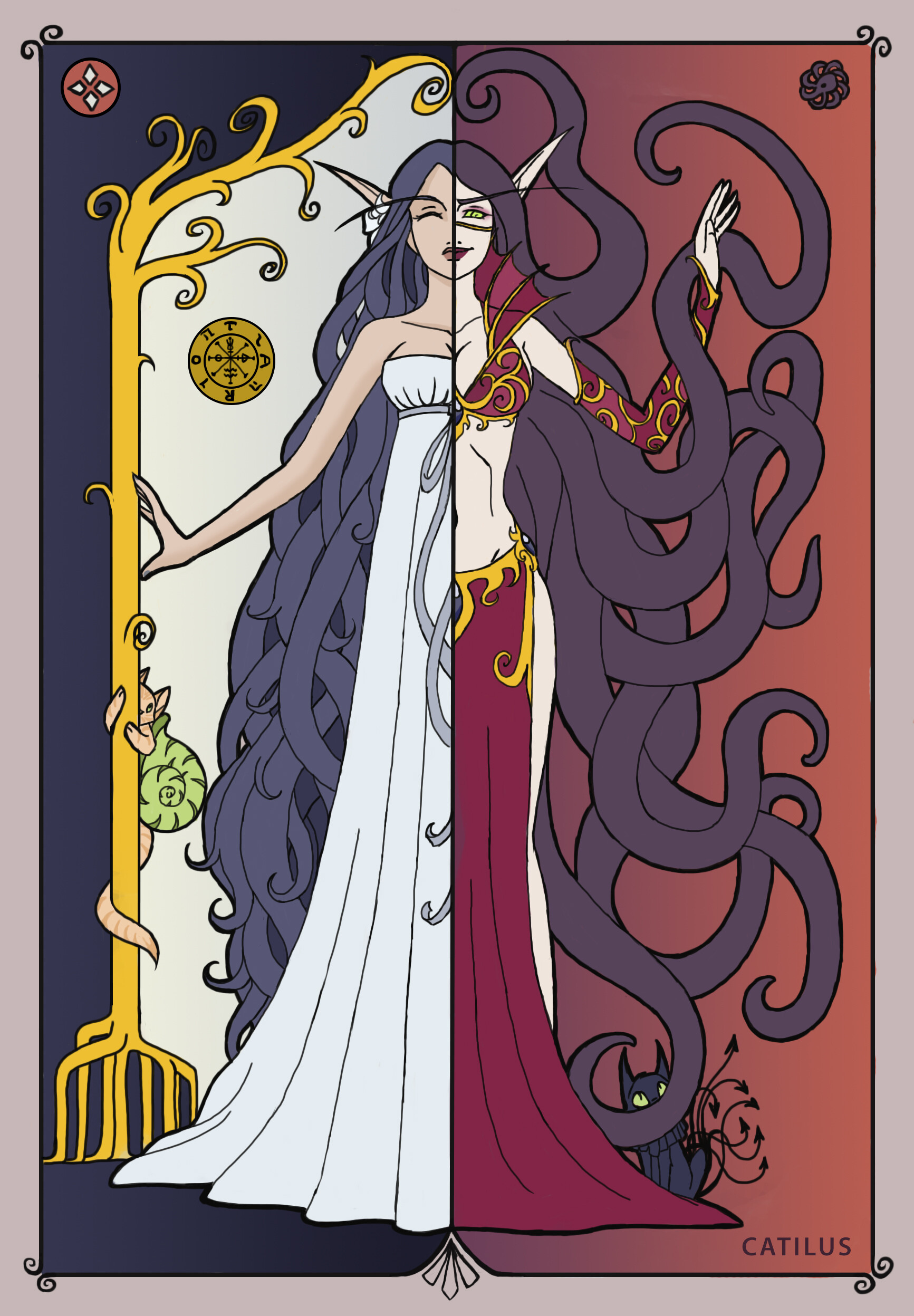 Artstation Tarot Card The Wheel Of Fortune And The Empress Christina Kritikou