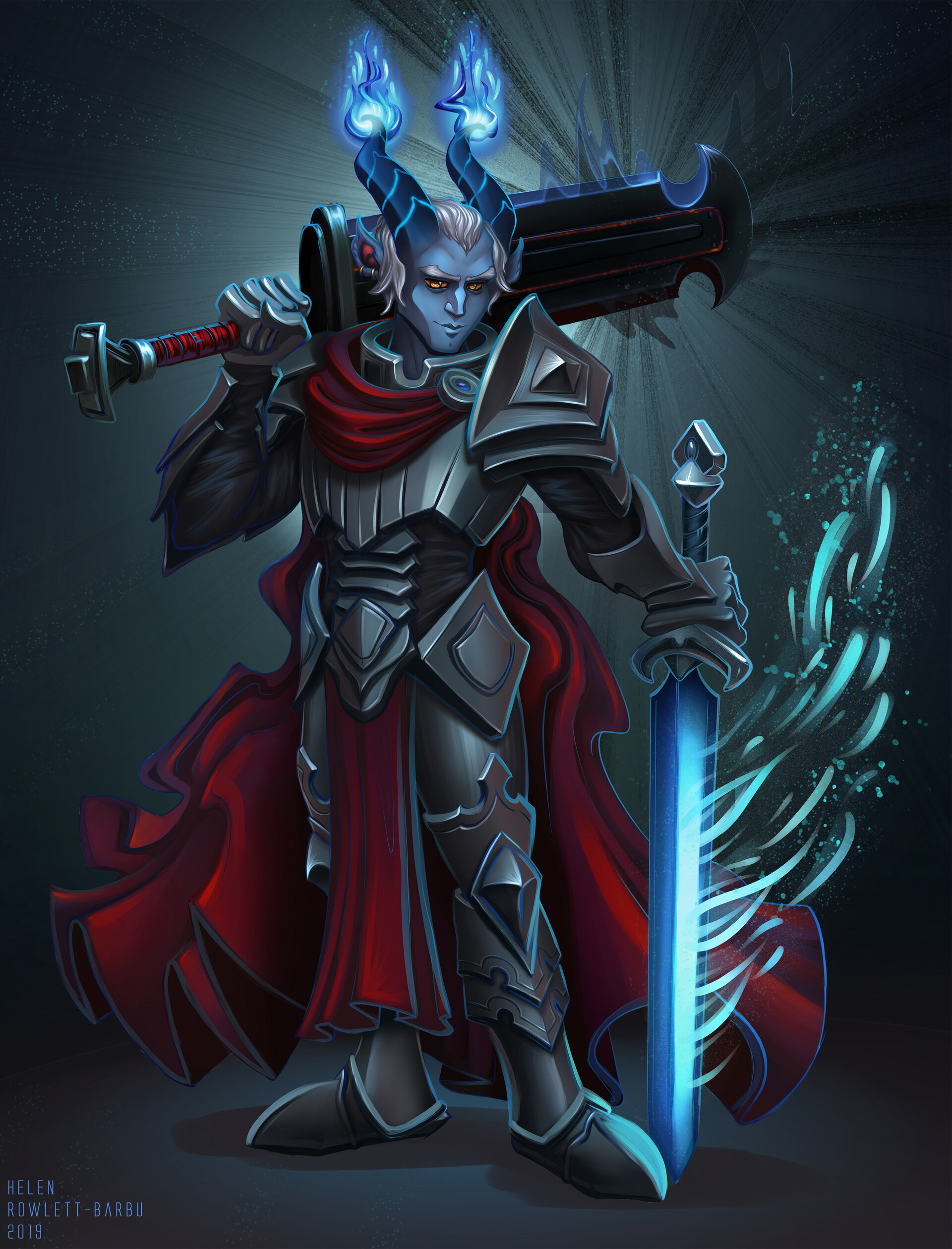 Artstation Thamior The Tiefling Hexblade Warlock Helen Rowlett Barbu Tieflings might not have an innate. thamior the tiefling hexblade warlock