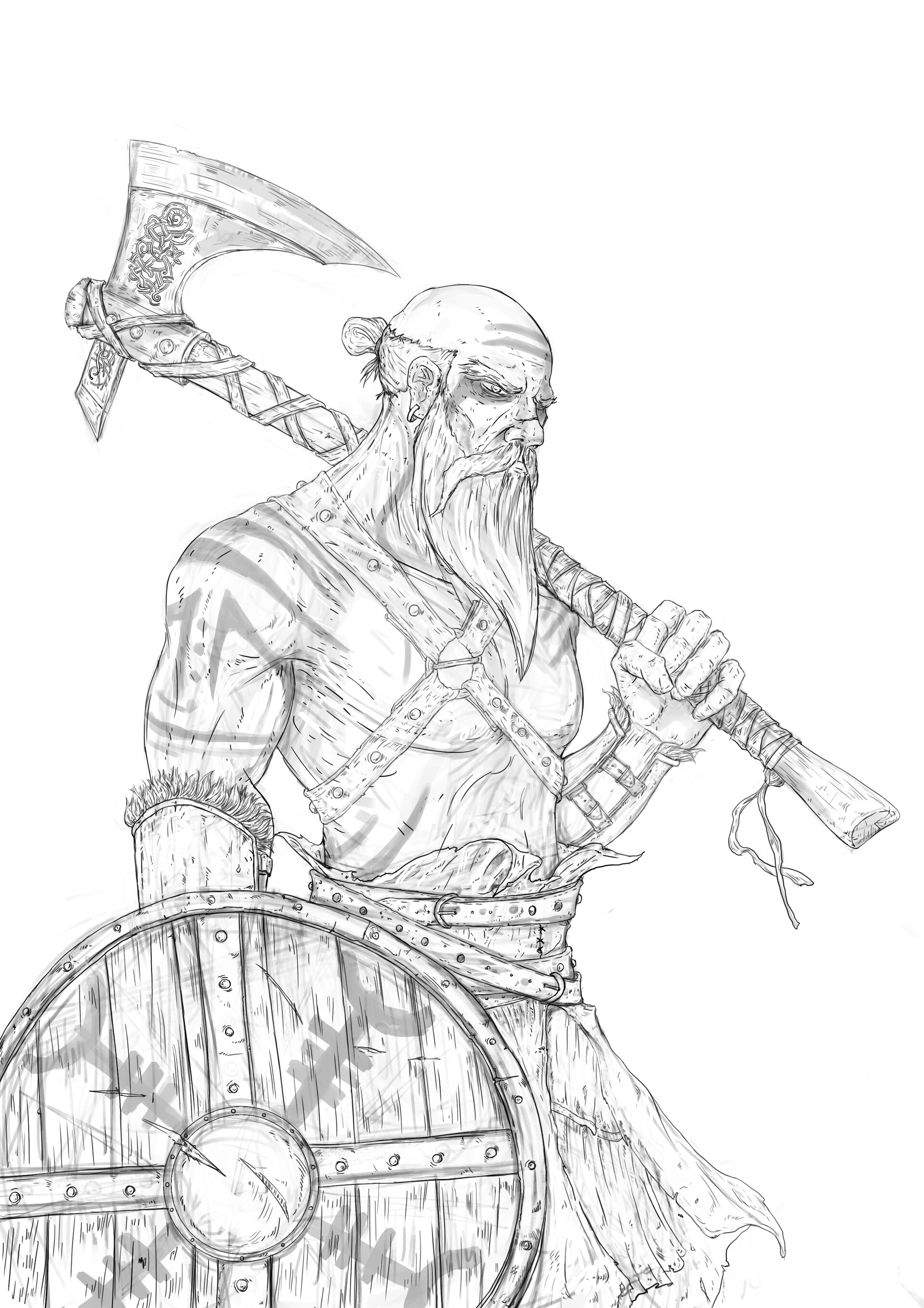 Artstation Berserker Lineart