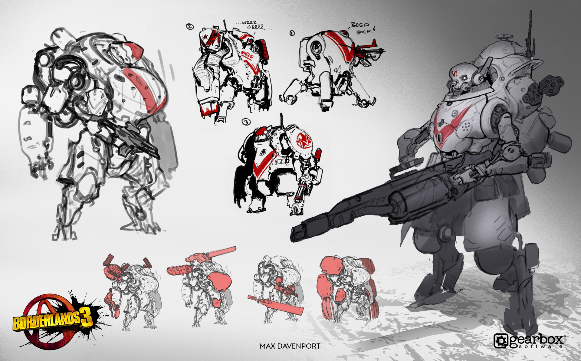 An early concept of Iron Bear Mech, by Max Davenport r/borderlands3