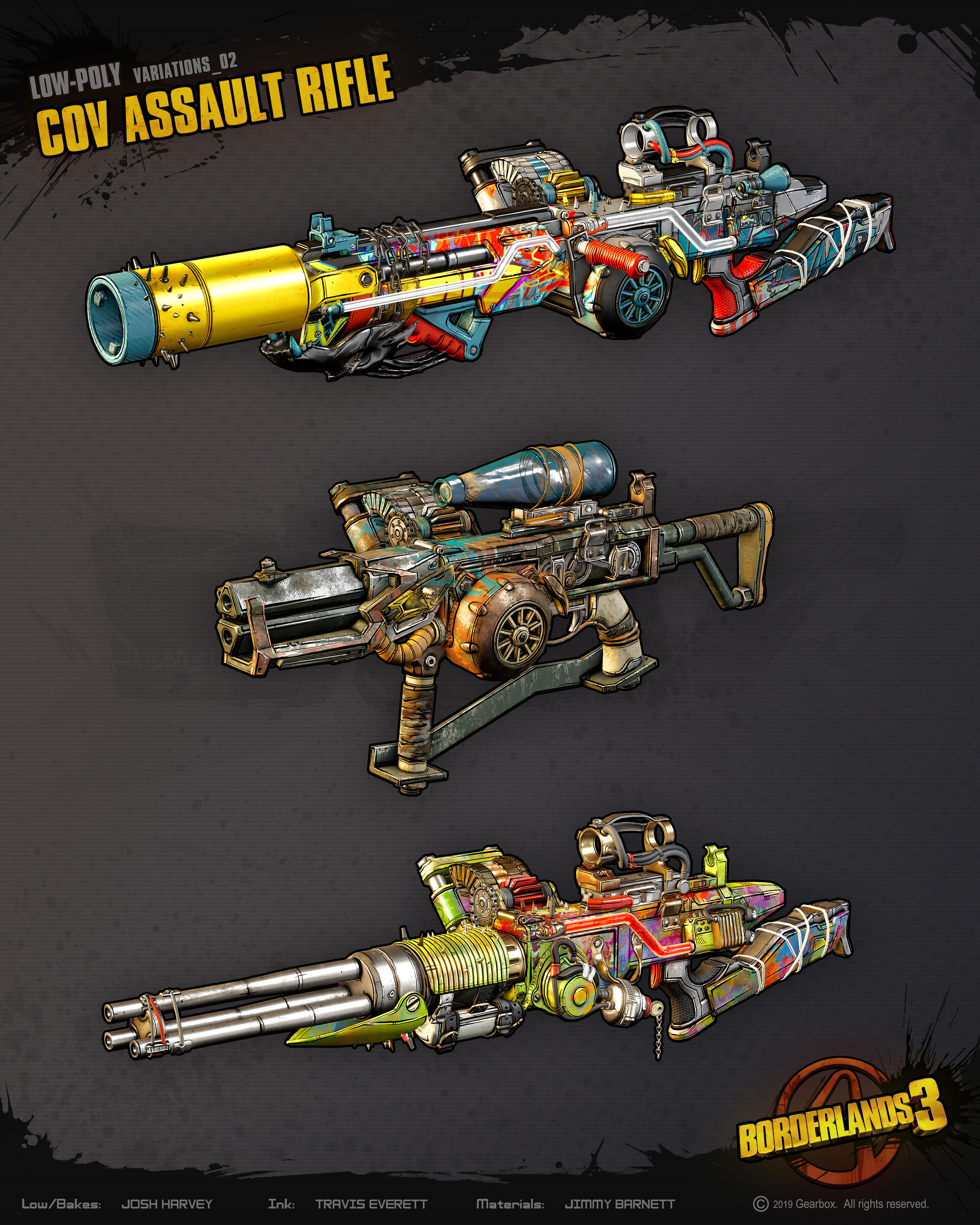 Josh Harvey Borderlands 3 COV Assault Rifle Lowpoly