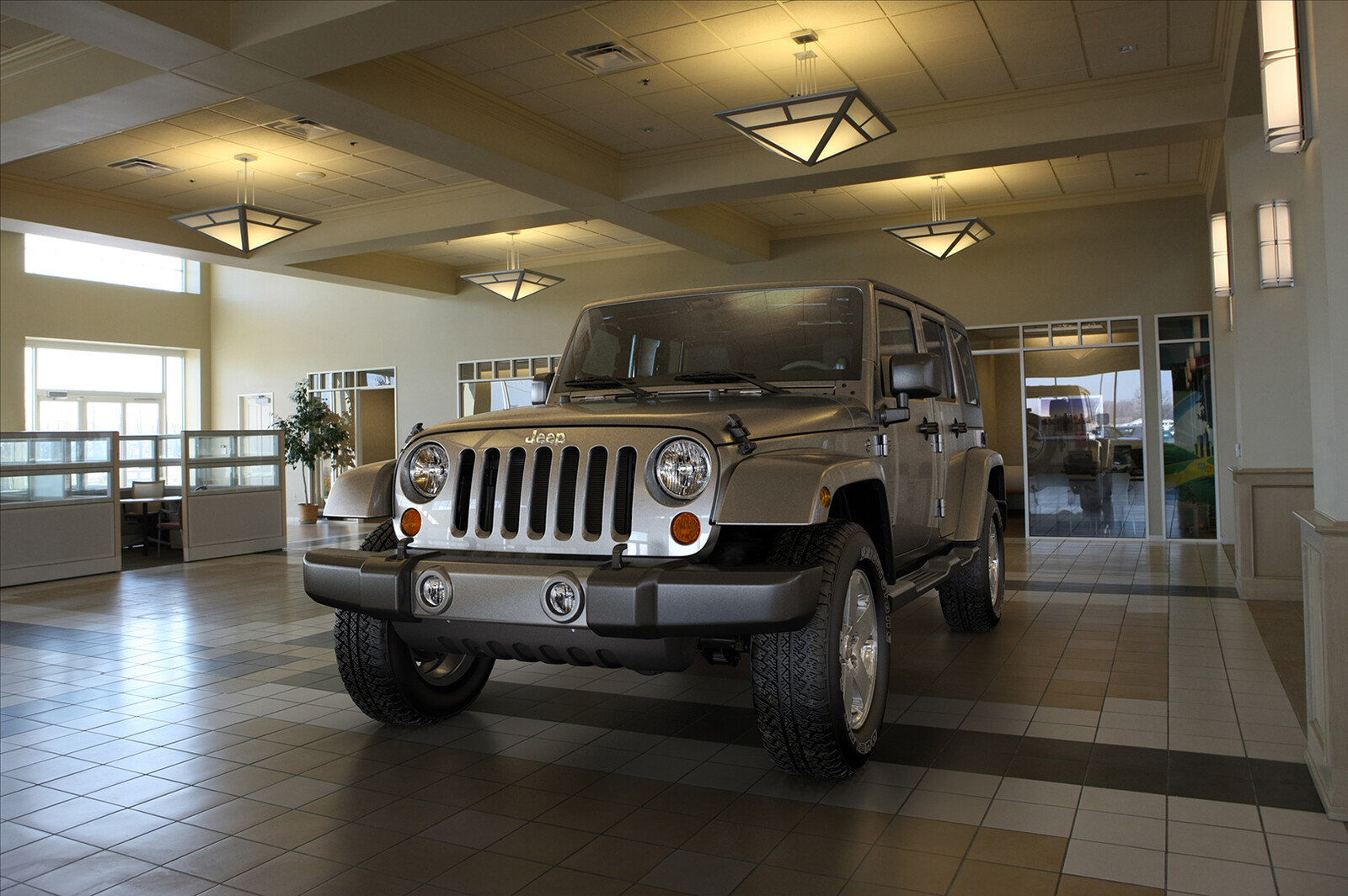 Jeep Wrangler: Fully CG Vehicle
Tasks: Materials, Lighting, &amp; Retouching