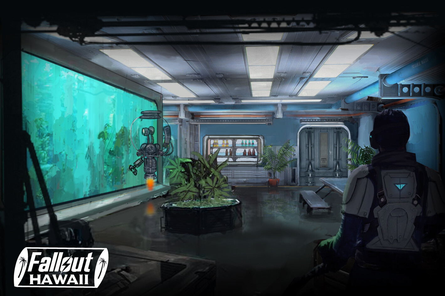 Artstation fallout hawaii underwater vault interior