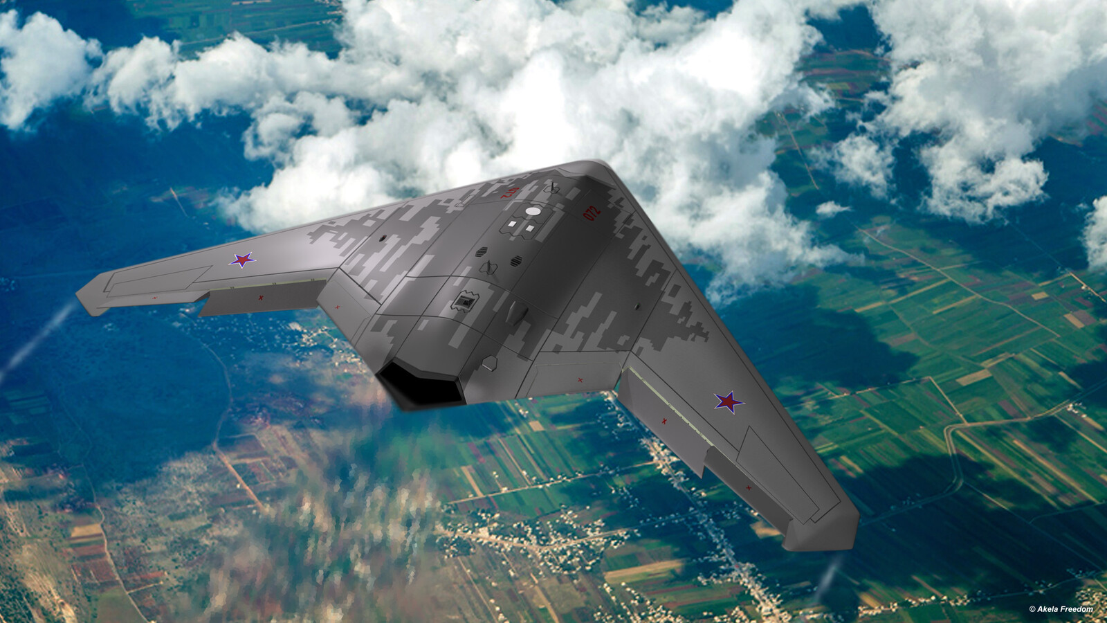 Sukhoi S-70 Hunter in Future

Link for 3D model:
https://www.cgtrader.com/3d-models/aircraft/military/sukhoi-s-70-hunter-in-future