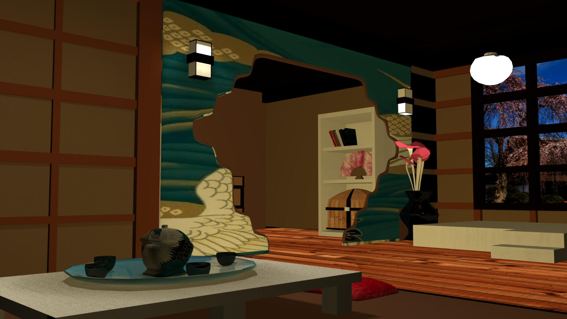 Artstation Interior Design Japanese Guest House Aqilah Bahrin