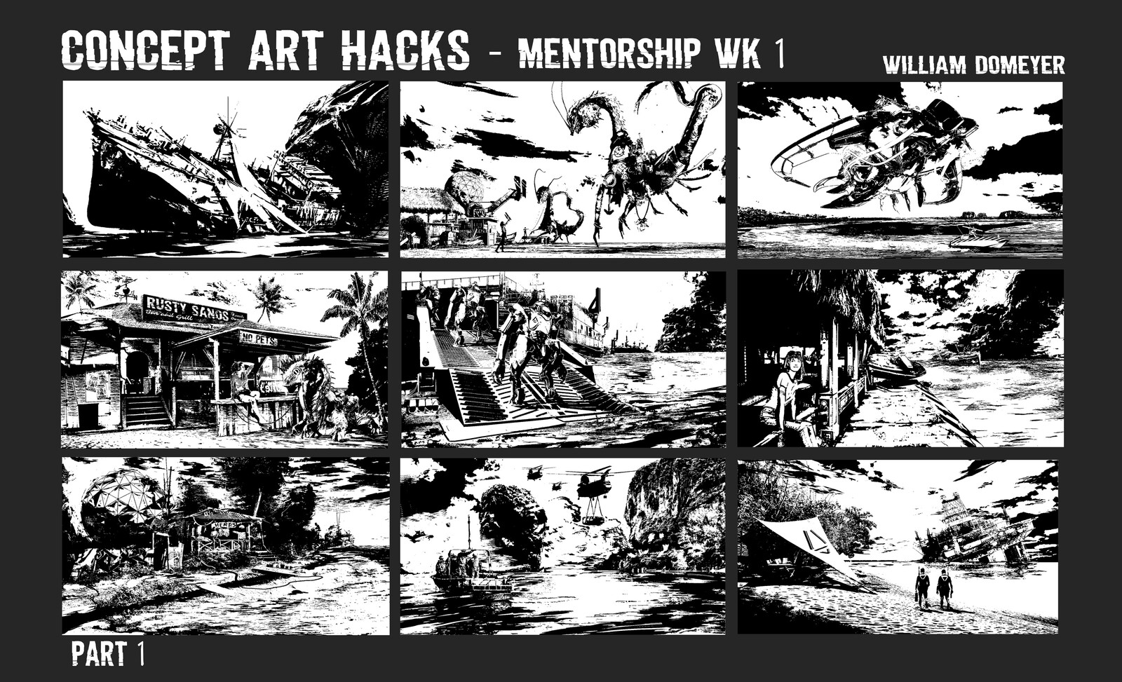 Concept Art Hacks - Mentorship Wk1 - Graphic Comps