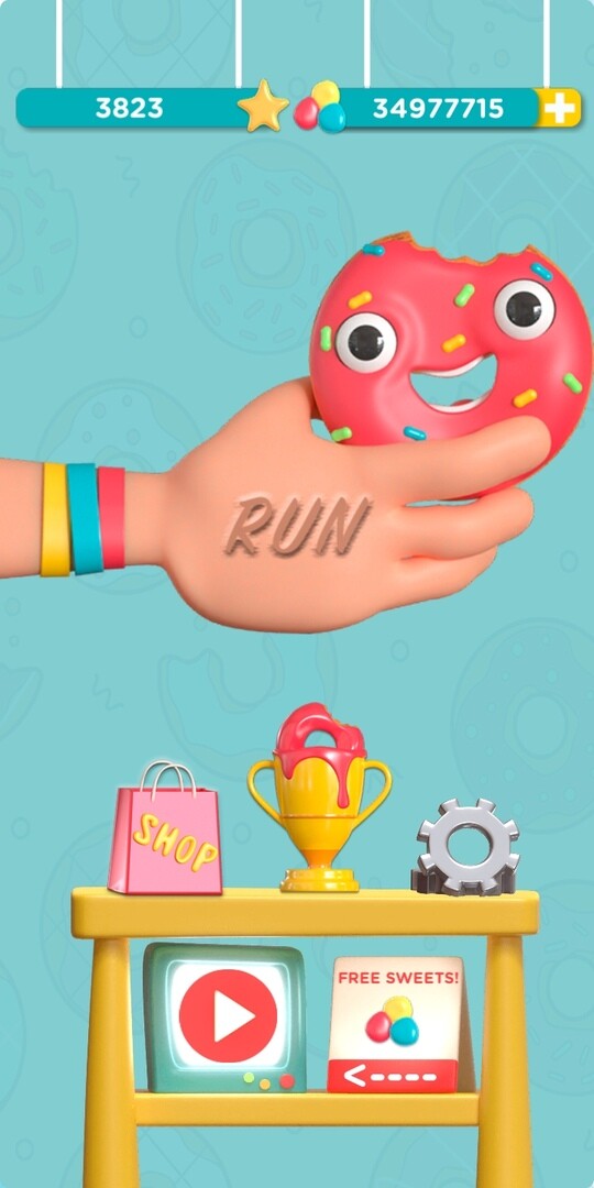 Artstation Run Donut Run Mobile Game User Interface